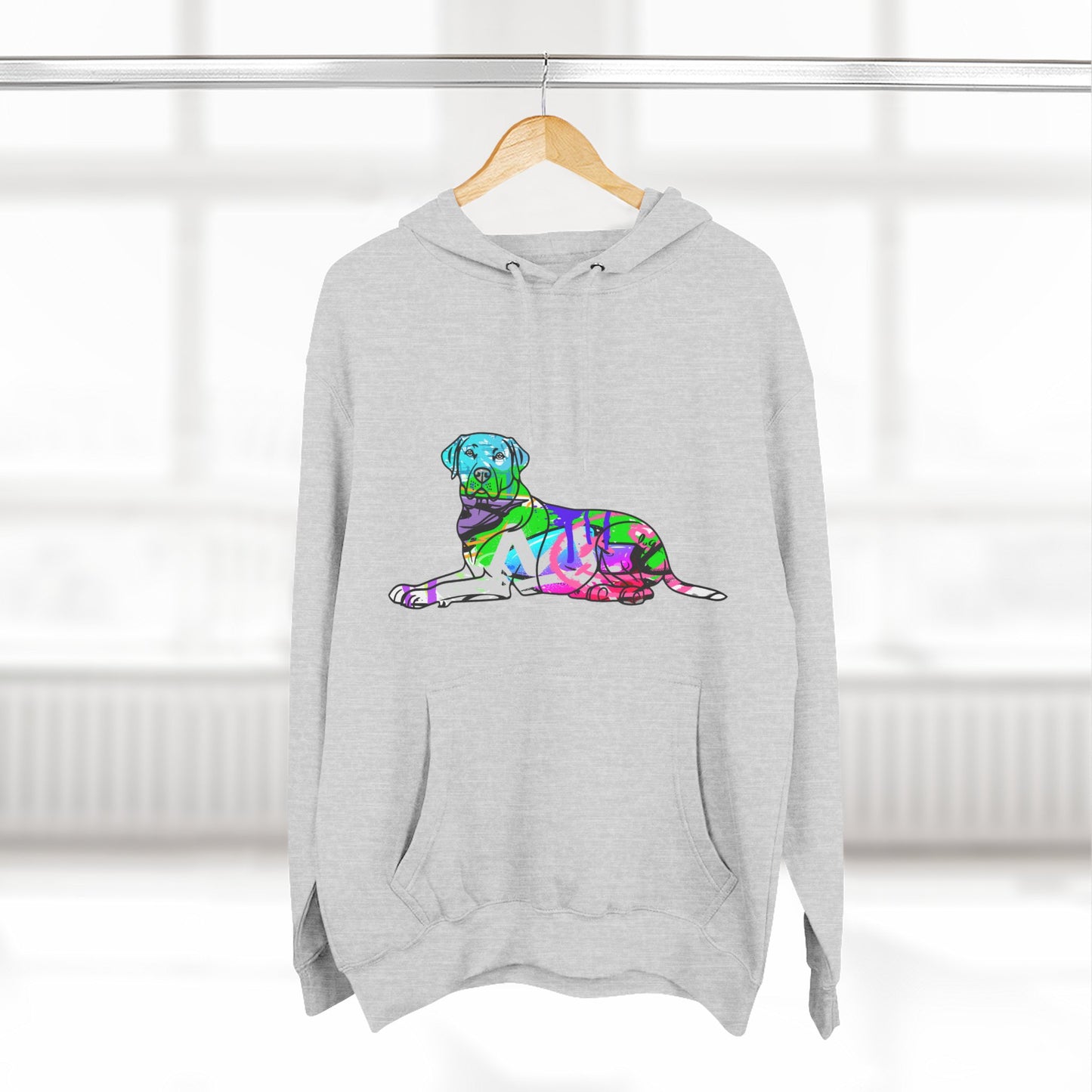 Fleece Hoodie | Graffiti Street Art English Labrador Illustration