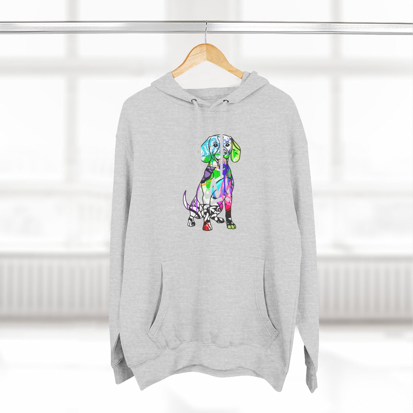 Fleece Hoodie Graffiti Beagle Dog Street Art Print