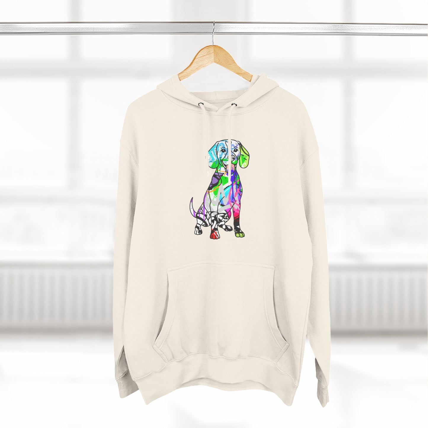 Fleece Hoodie Graffiti Beagle Dog Street Art Print