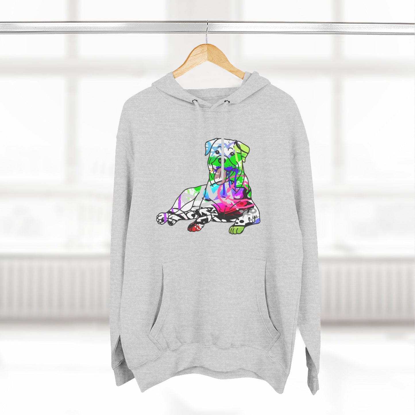Fleece Hoodie | Rottweiler Graffiti Design