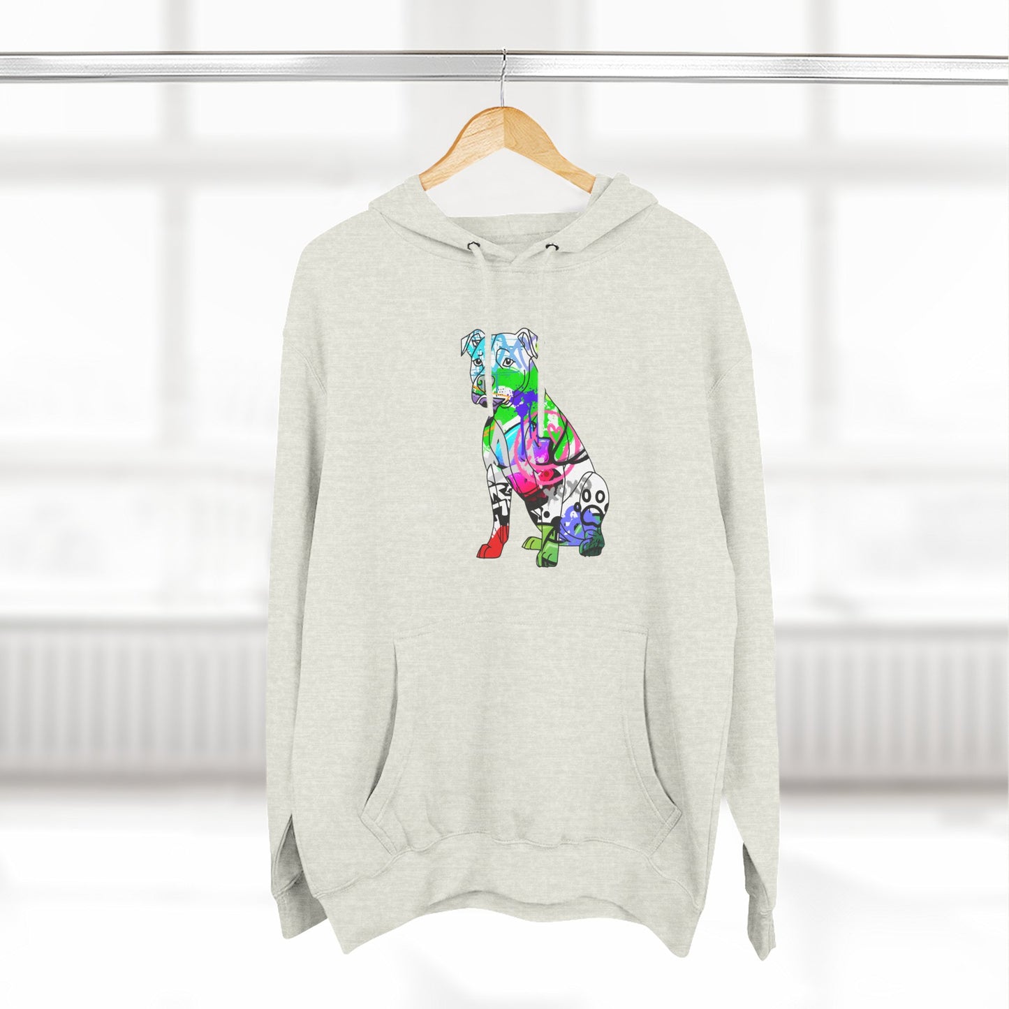 Fleece Hoodie | Graffiti Pitbull Street Art Design