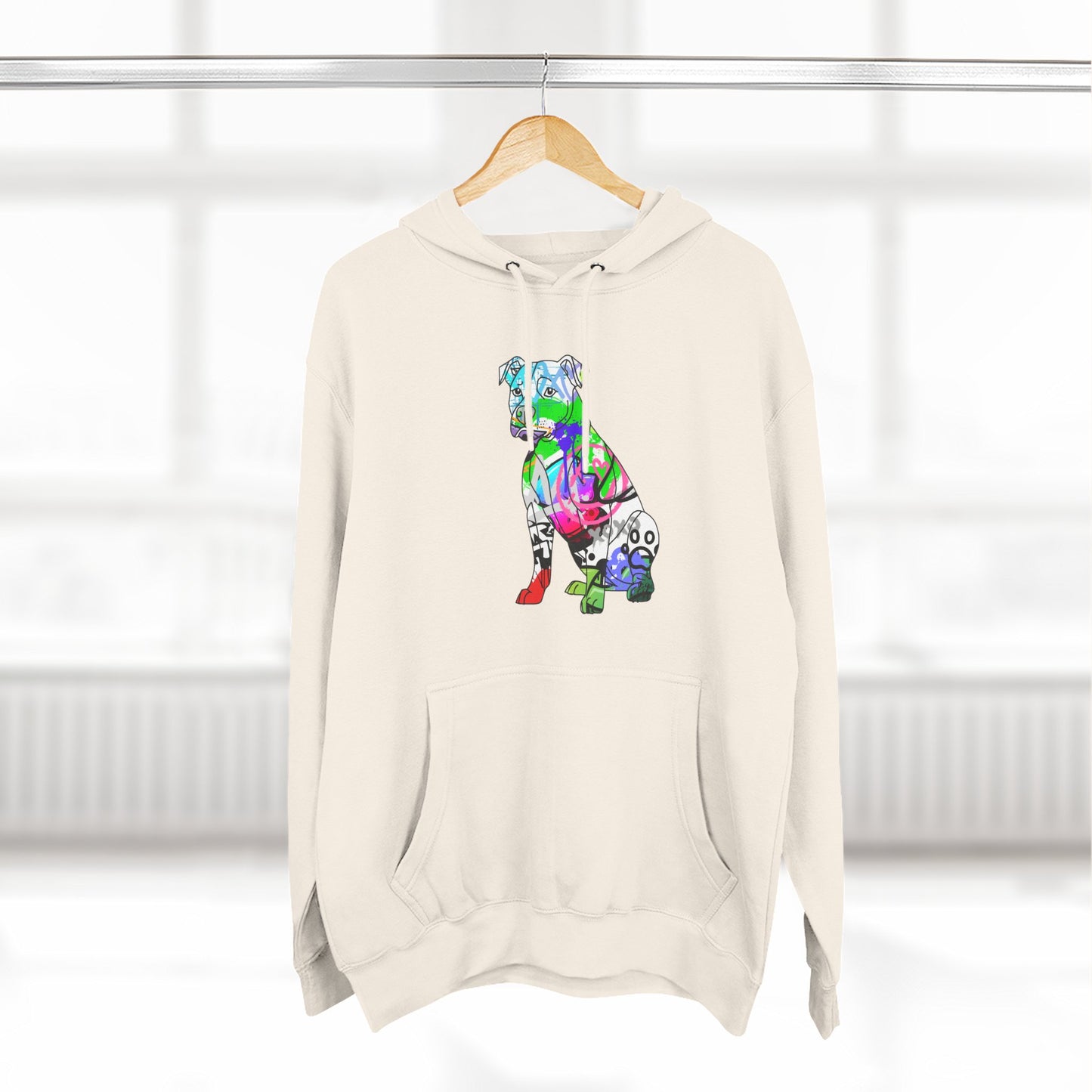 Fleece Hoodie | Graffiti Pitbull Street Art Design