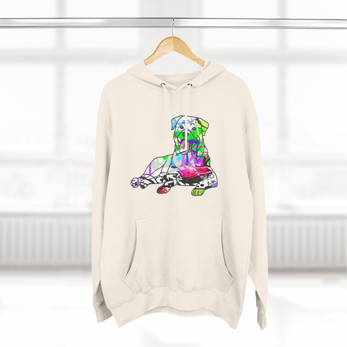 Fleece Hoodie | Rottweiler Graffiti Design