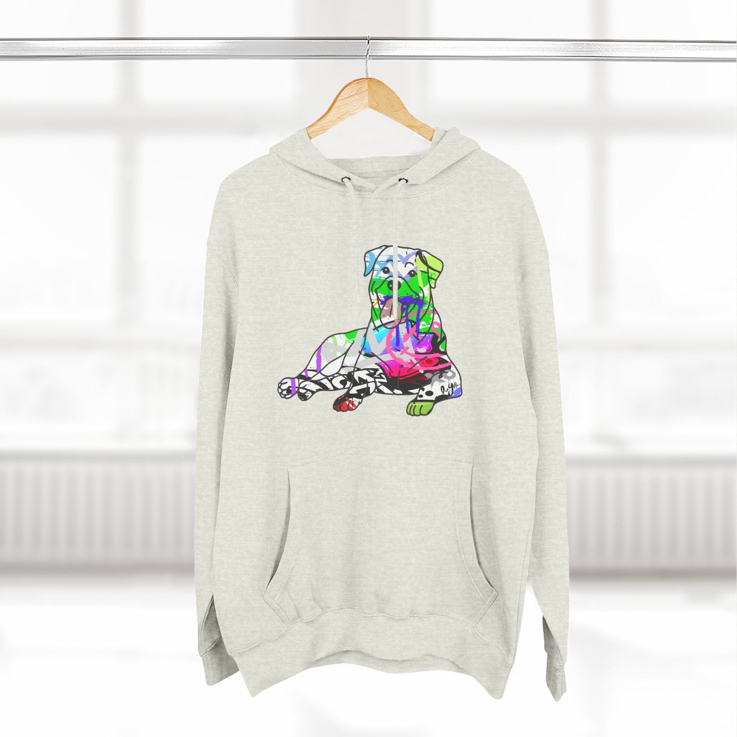 Fleece Hoodie | Rottweiler Graffiti Design