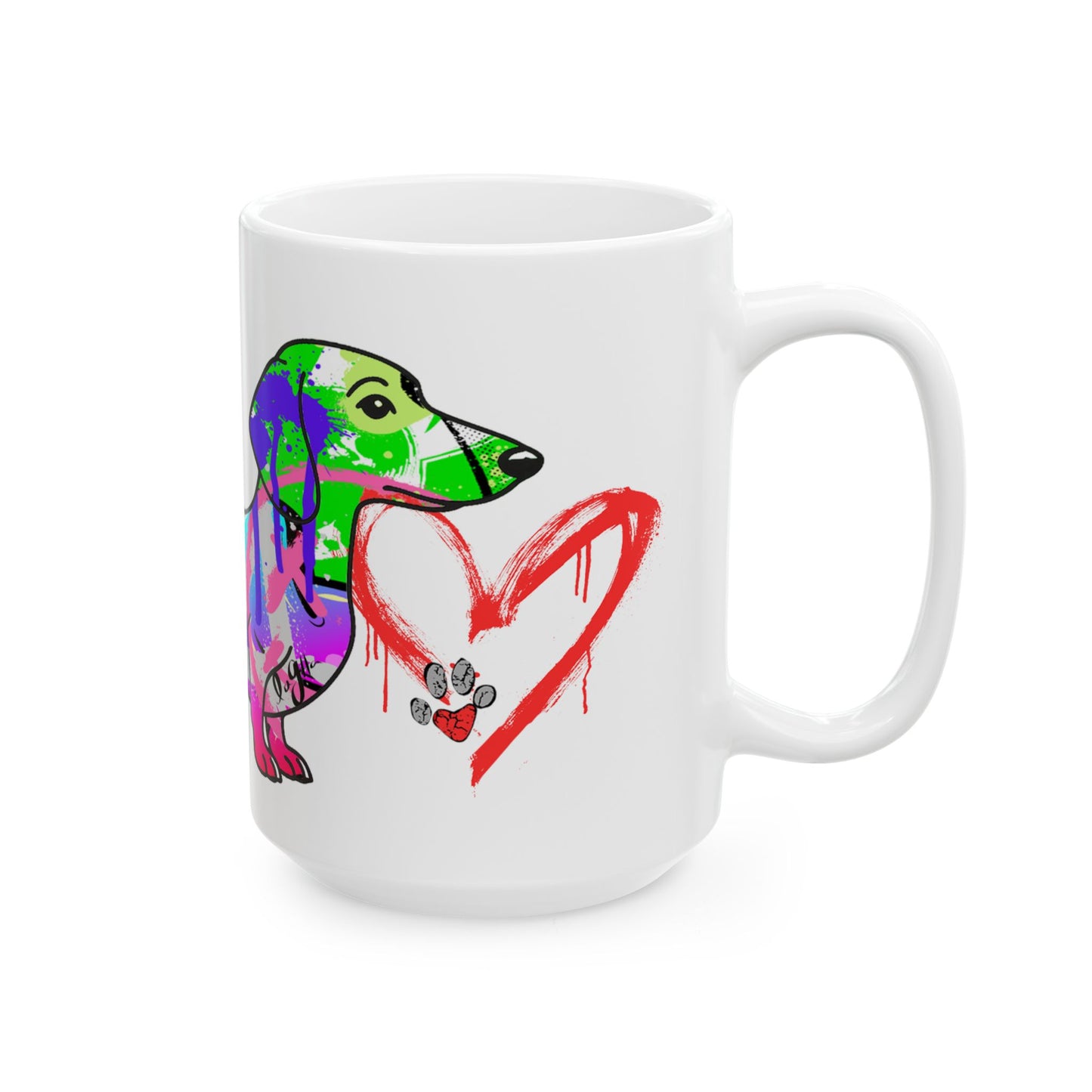 Personalized Dachshund Mug | Graffiti Street Art Dog Image