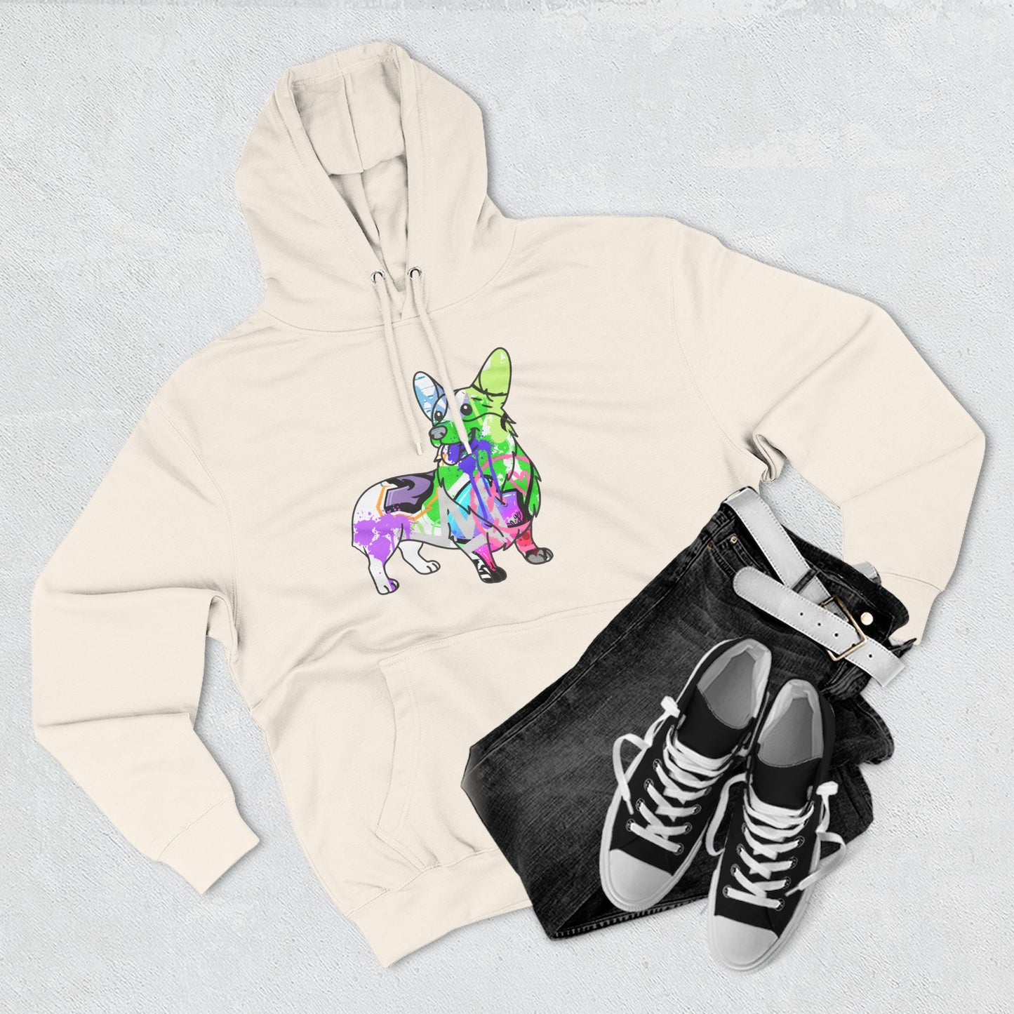 Unisex Hoodie | Graffiti Corgi Street Art Design