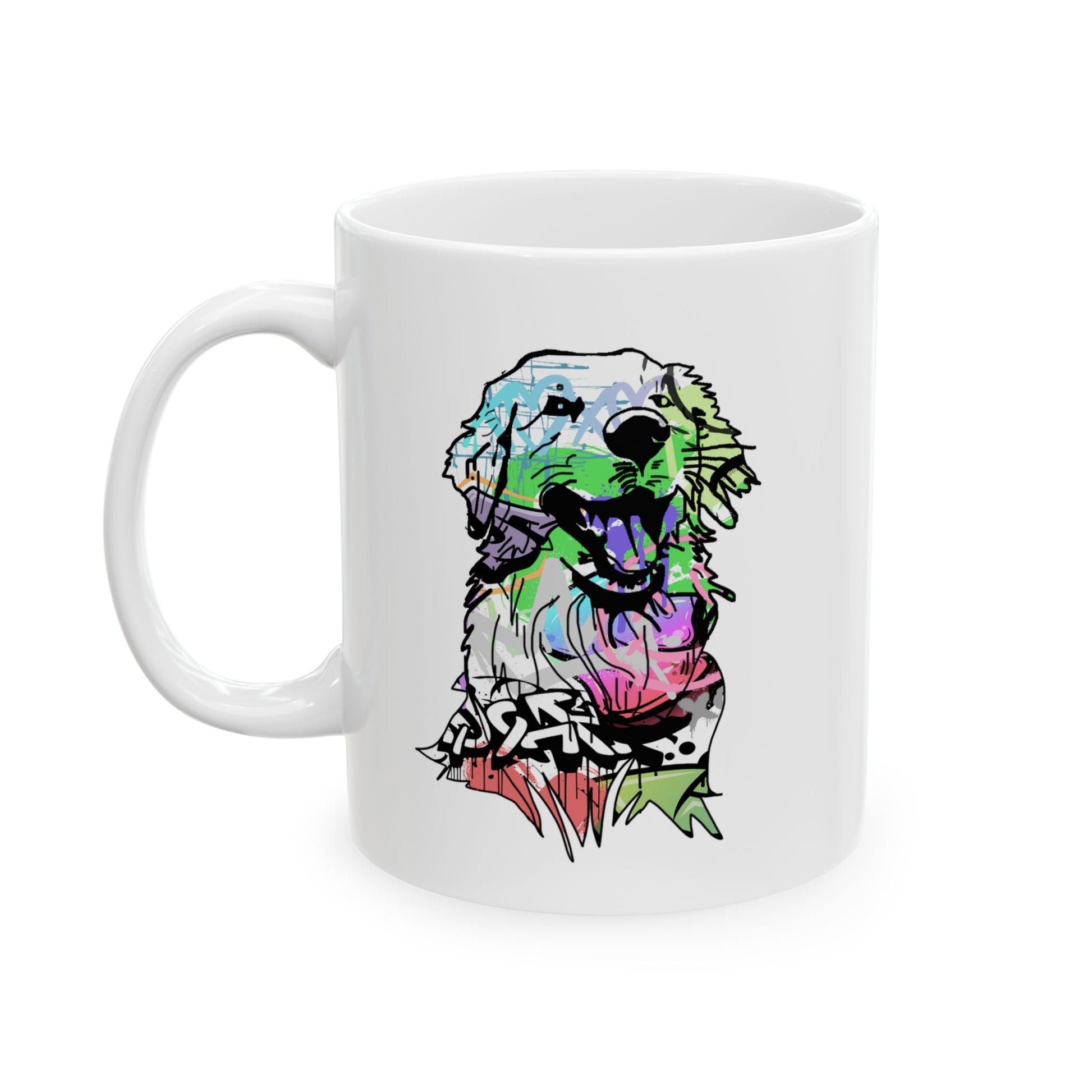 Golden Retriever mug for dog lovers, featuring a stylish design perfect for pet enthusiasts and coffee drinkers