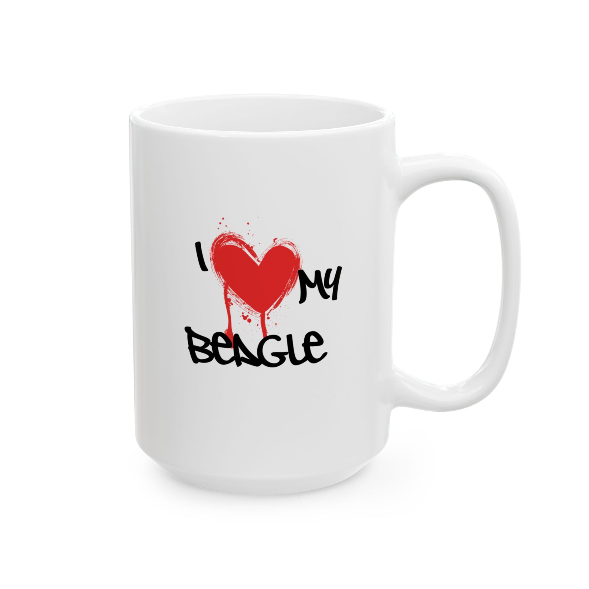 Beagle dog gift mug featuring adorable canine illustration, perfect present for Beagle lovers and pet enthusiasts.
