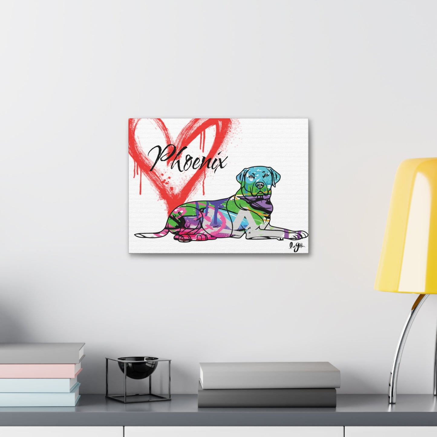 Personalized dog lover gift featuring custom pet portrait and name, perfect for dog enthusiasts