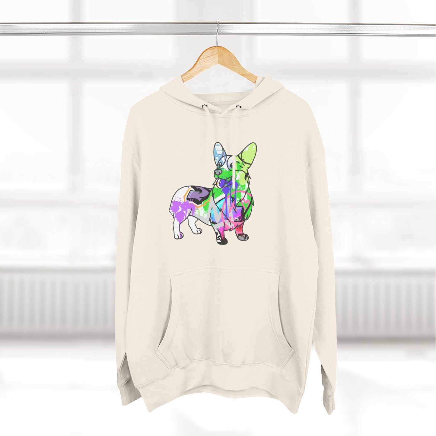 Unisex Hoodie | Graffiti Corgi Street Art Design