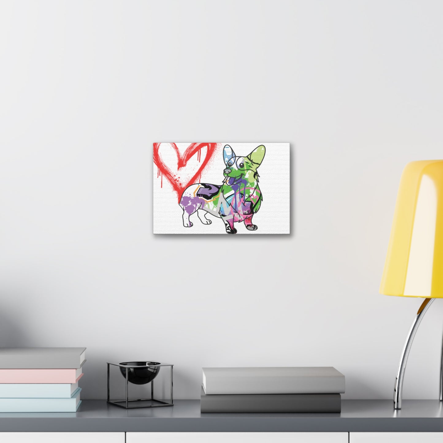 Adorable Corgi art on high-quality canvas, perfect for enhancing home or office decor with charm and style.