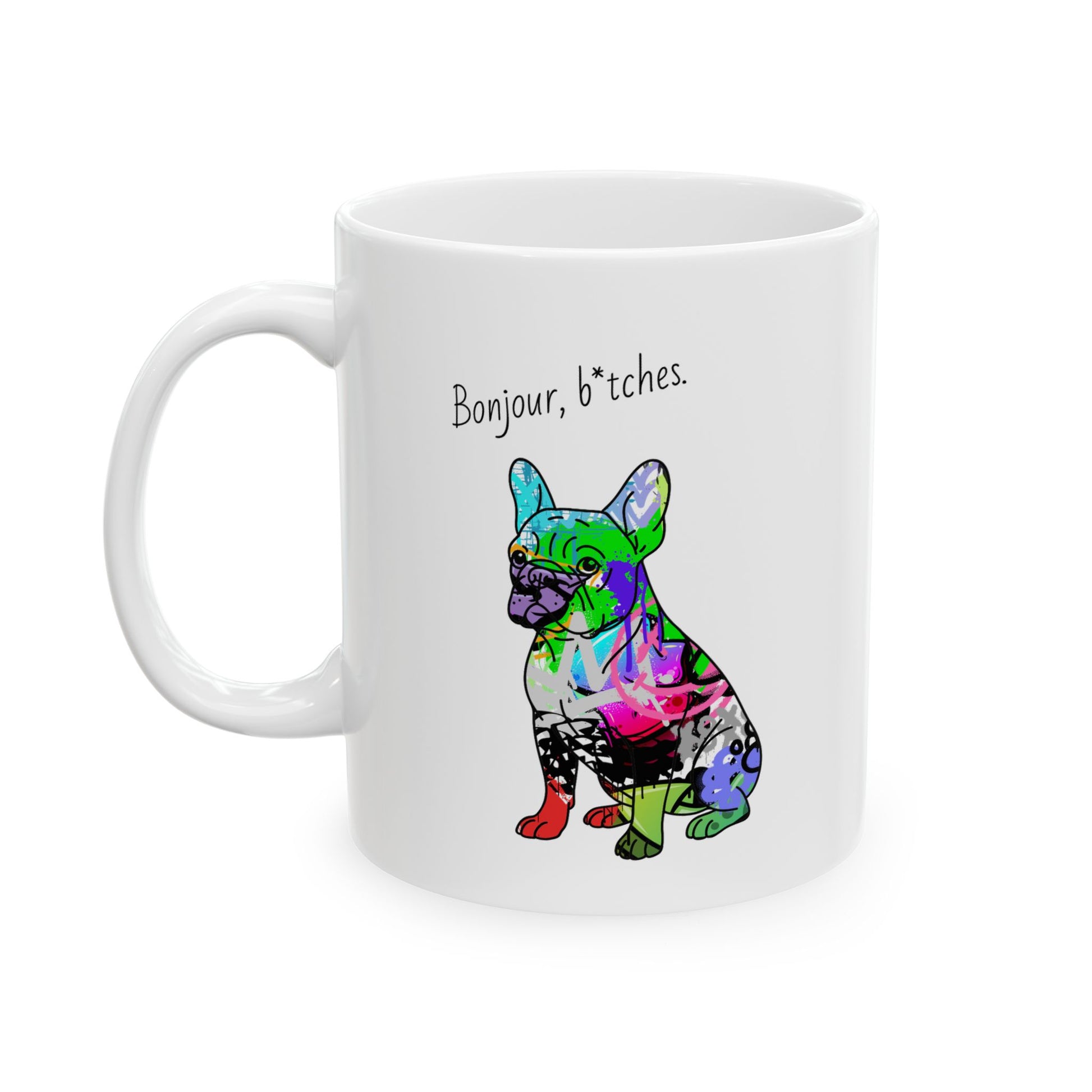 Elegant French Bulldog dog gifts featured on a stylish mug, perfect for pet lovers and collectors