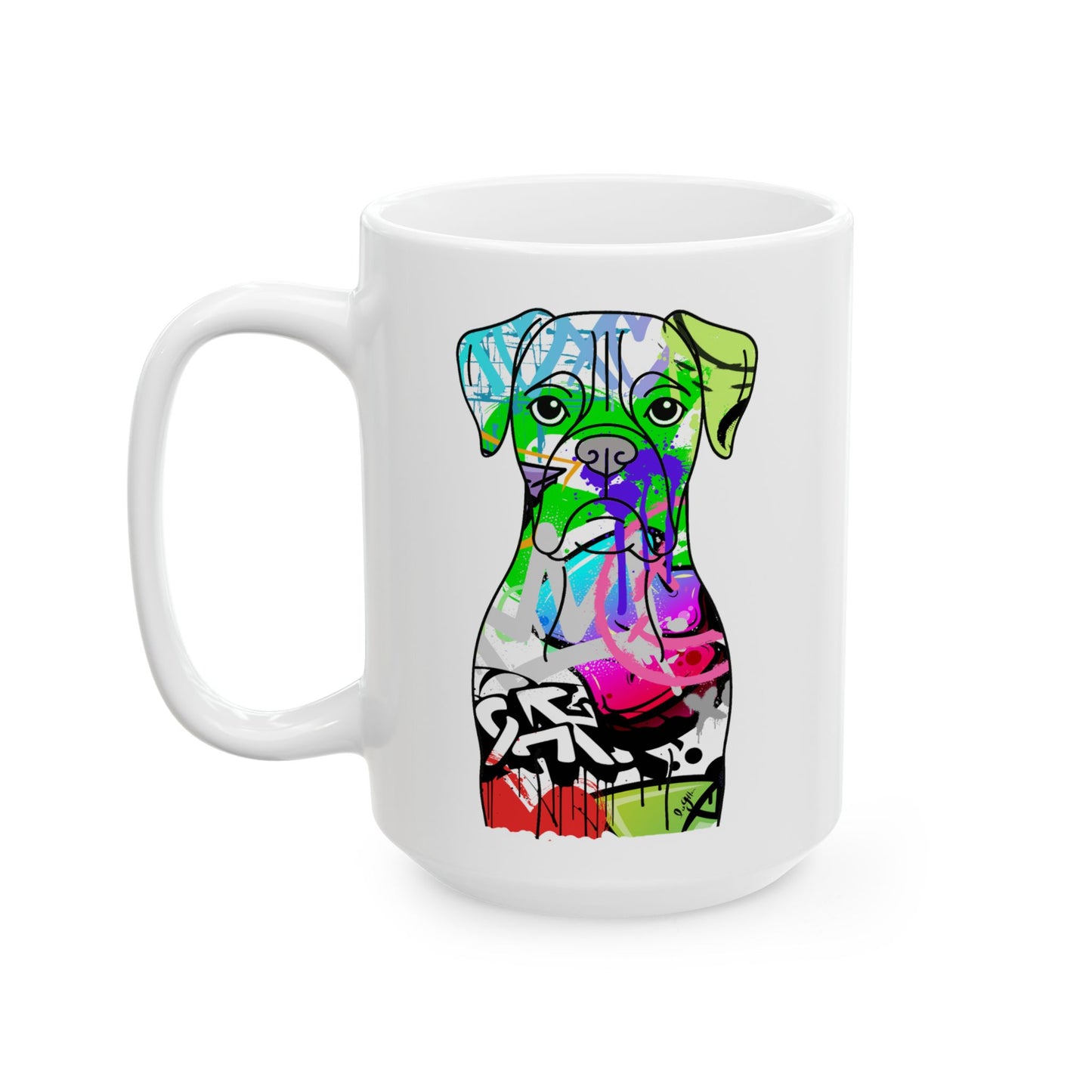 Personalized Boxer Mug | Graffiti Street Art Dog Gift
