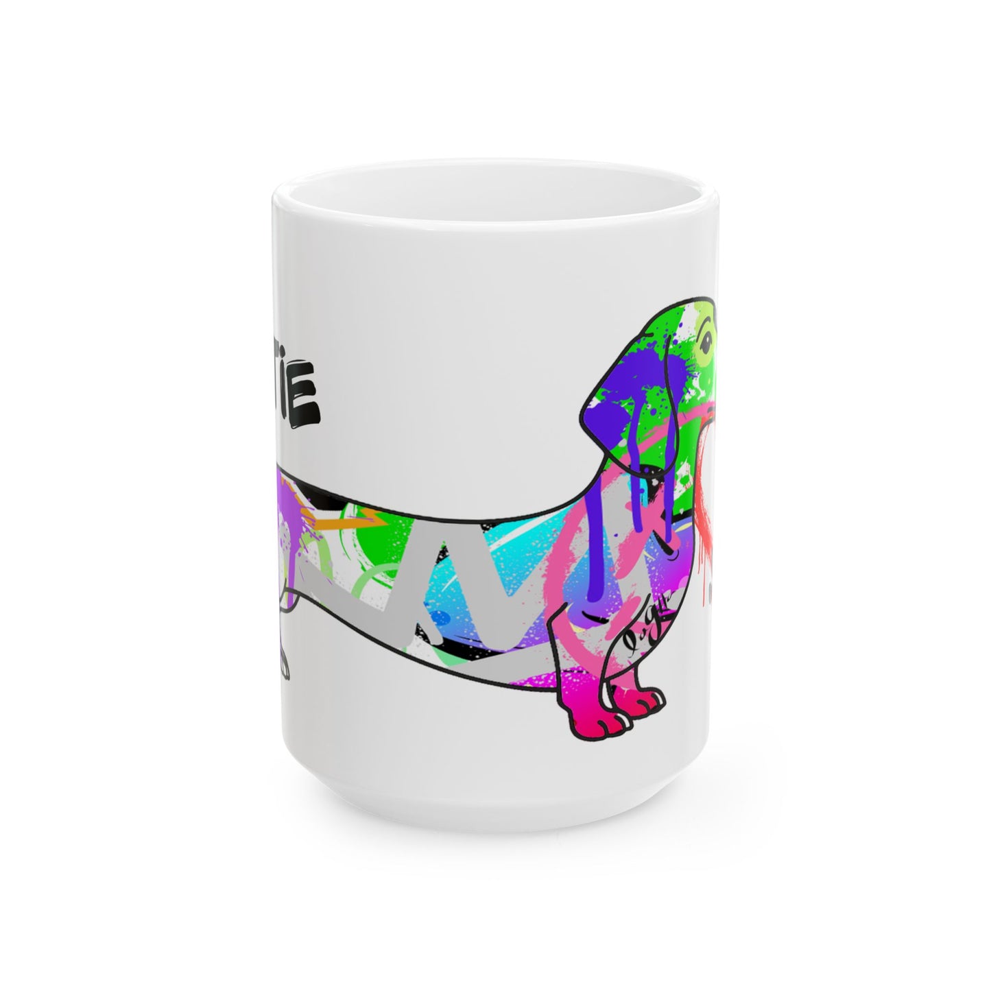 Personalized Dachshund Mug | Graffiti Street Art Dog Image