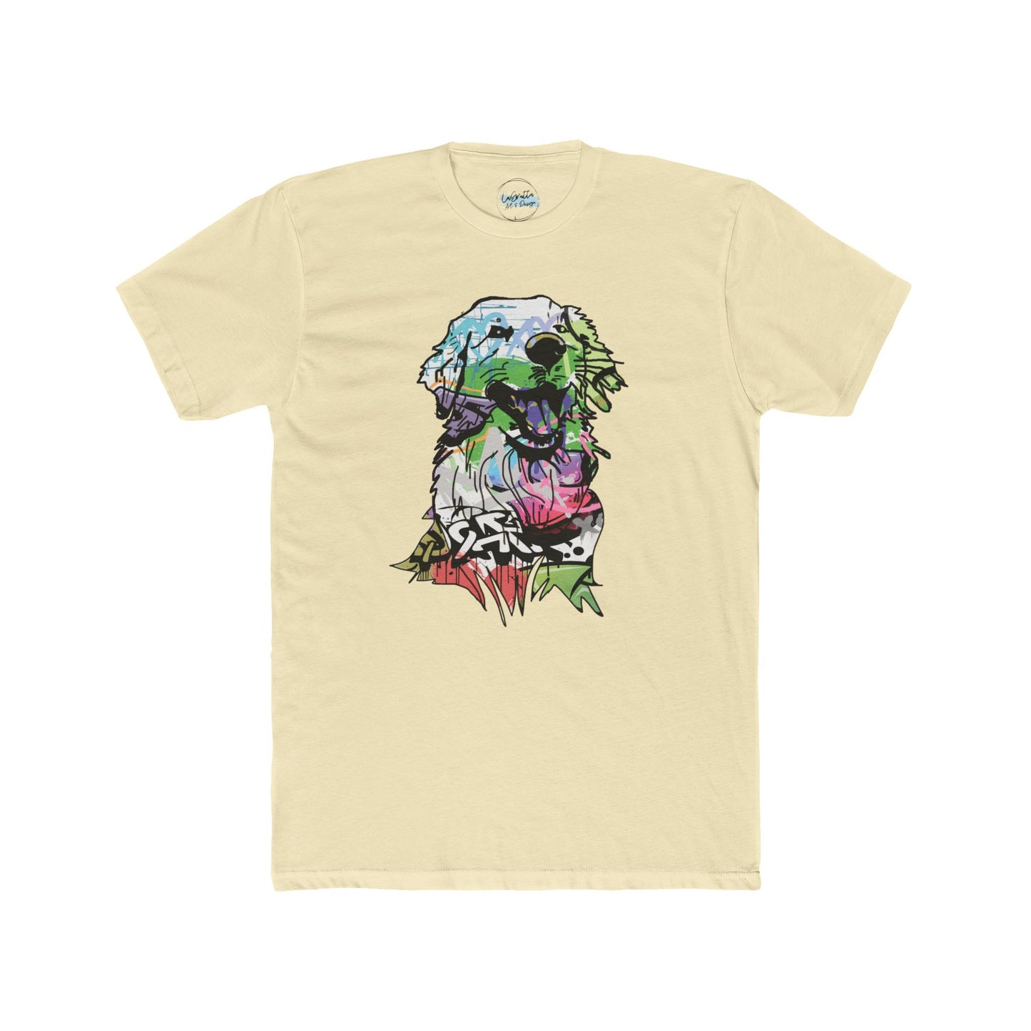 T-Shirt Graffiti Street Art | Golden Retriever Unisex Cotton Crew Tee