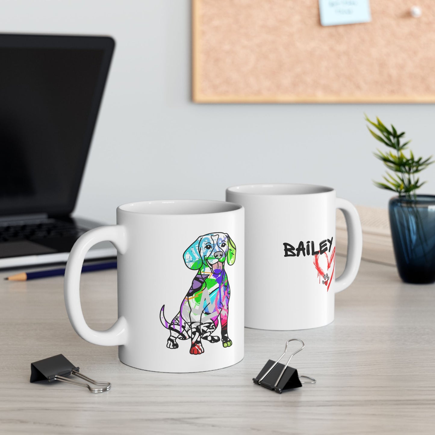 Personalized Beagle Mug | Graffiti Street Art Dog Gift