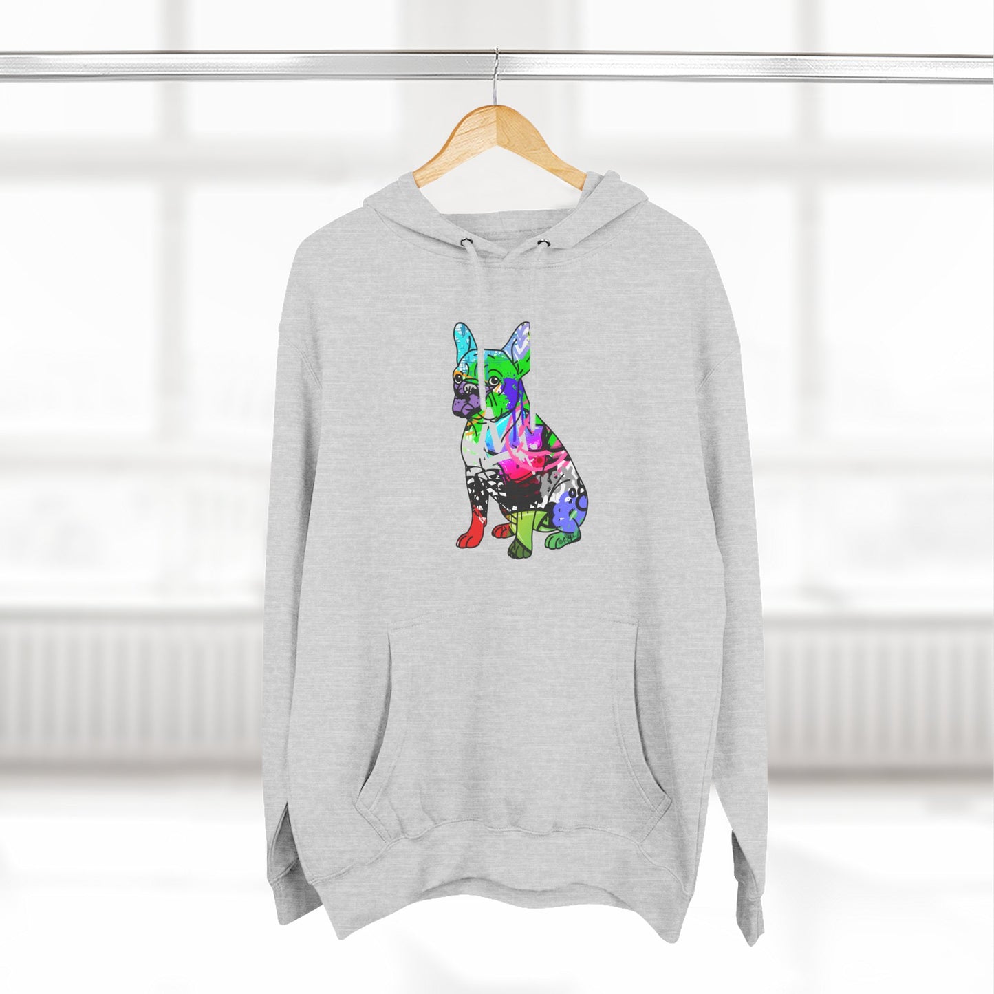 Fleece Hoodie | Graffiti Street Art French Bulldog