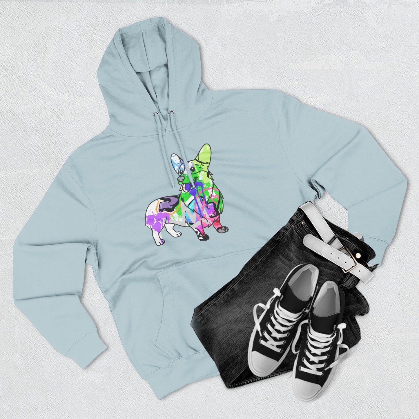 Unisex Hoodie | Graffiti Corgi Street Art Design