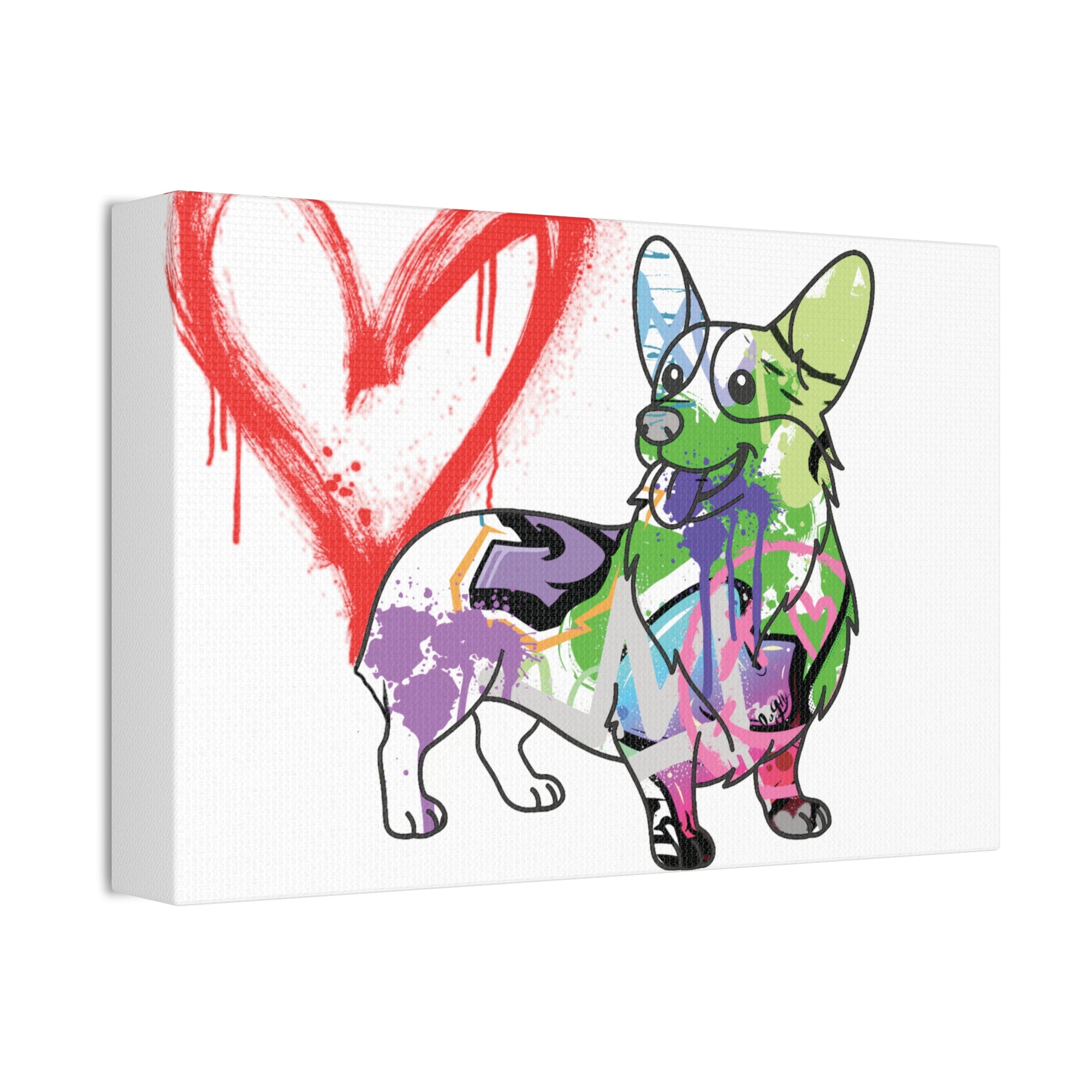 Adorable Corgi art on high-quality canvas, perfect for enhancing home or office decor with charm and style.