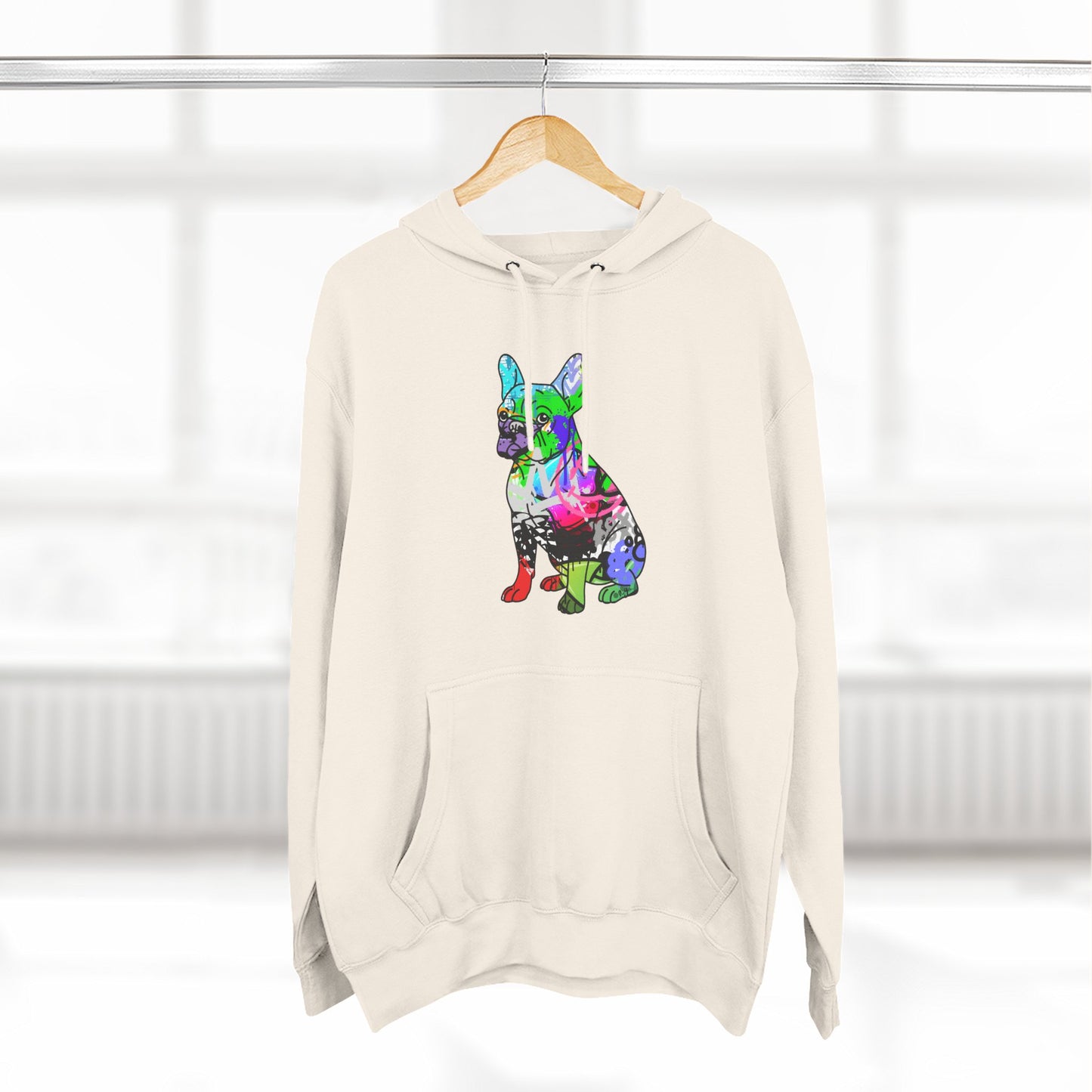 Fleece Hoodie | Graffiti Street Art French Bulldog