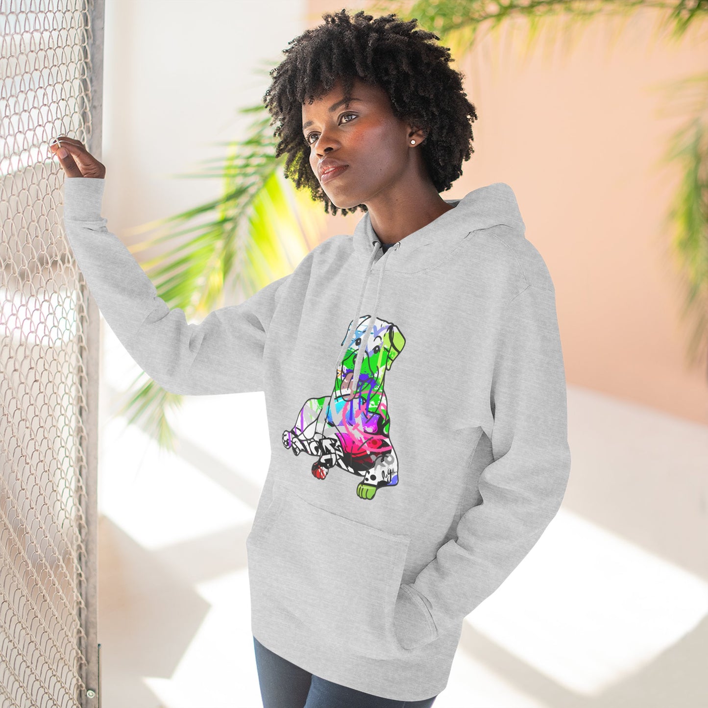 Fleece Hoodie | Rottweiler Graffiti Design