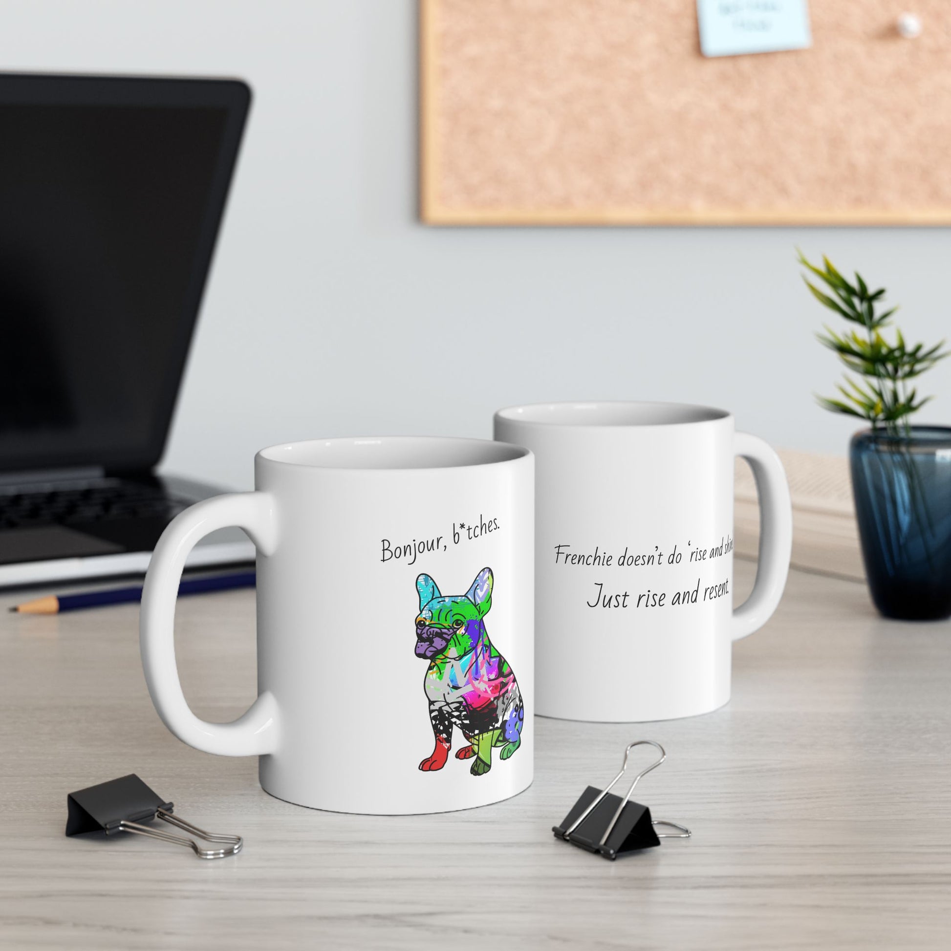 Elegant French Bulldog dog gifts featured on a stylish mug, perfect for pet lovers and collectors