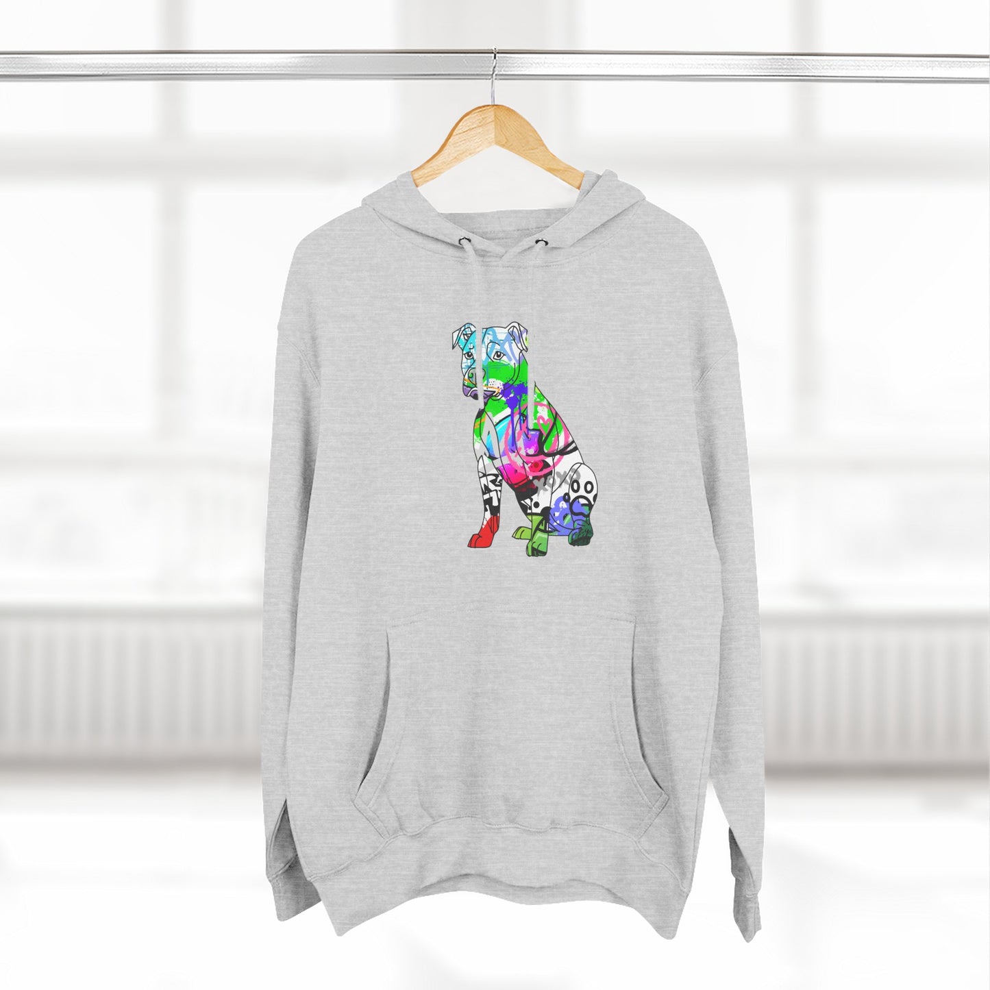 Fleece Hoodie | Graffiti Pitbull Street Art Design