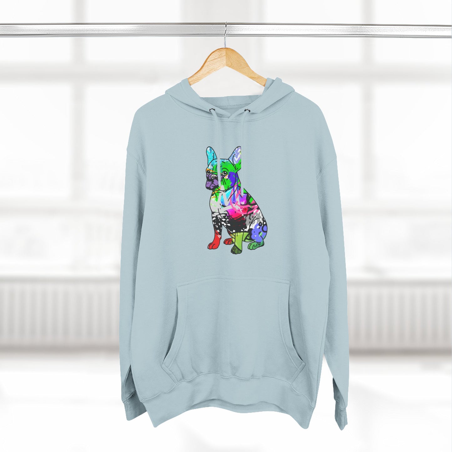 Fleece Hoodie | Graffiti Street Art French Bulldog