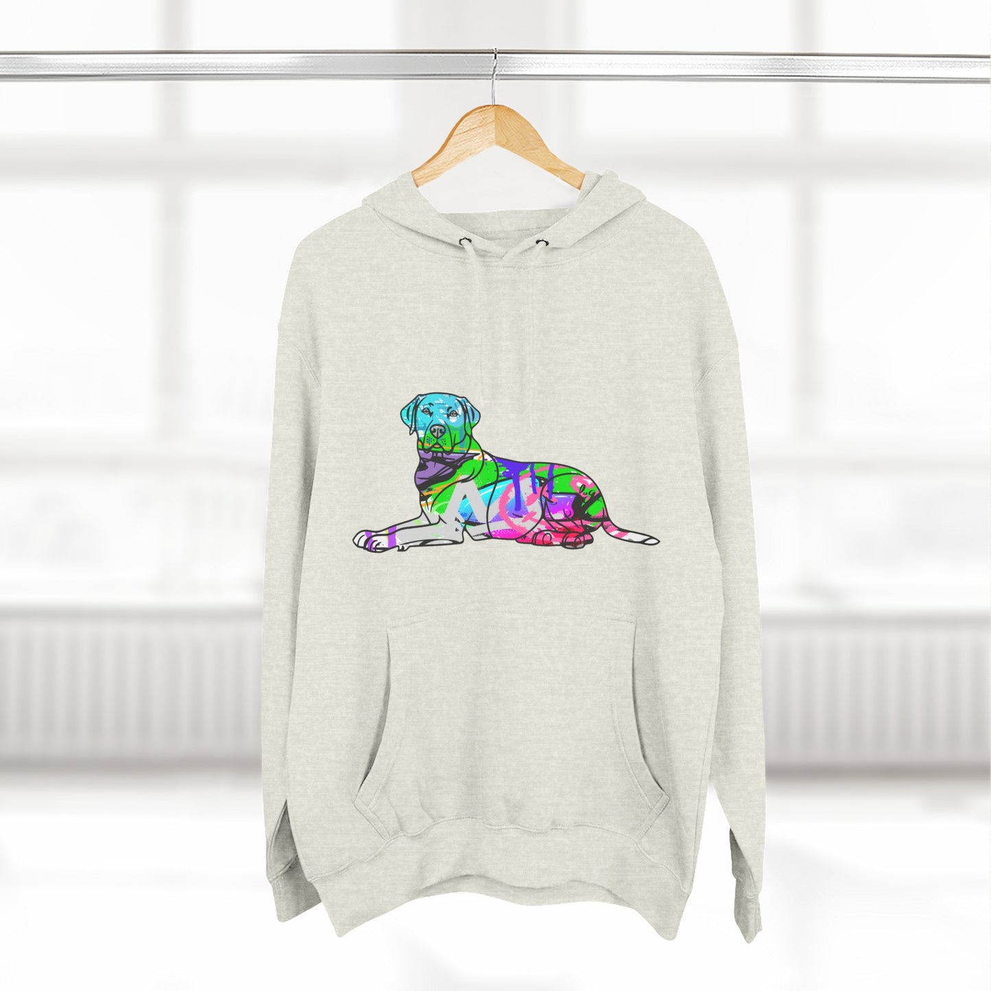 Fleece Hoodie | Graffiti Street Art English Labrador Illustration