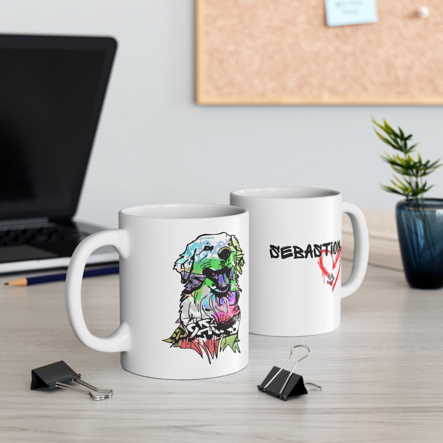 Personalized Golden Retriever Mug | Graffiti Street Art Dog Gift