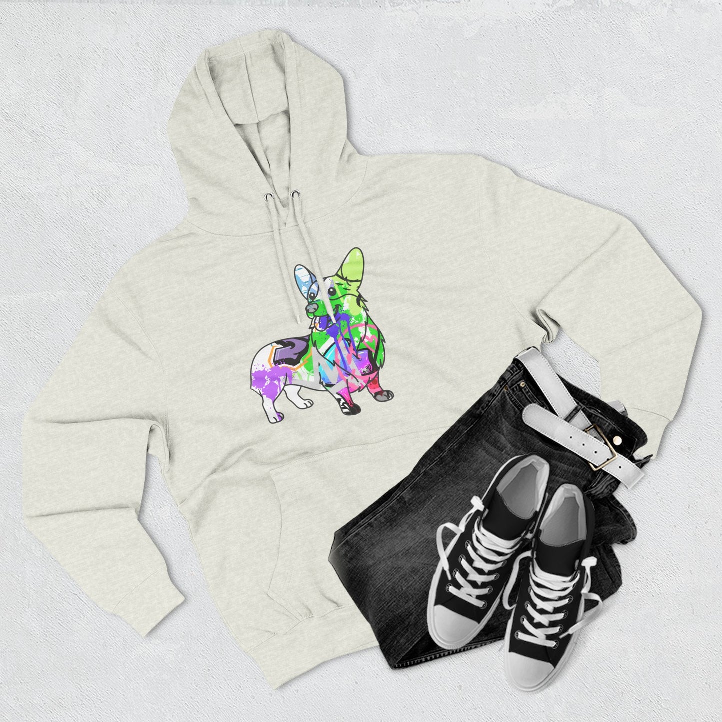 Unisex Hoodie | Graffiti Corgi Street Art Design
