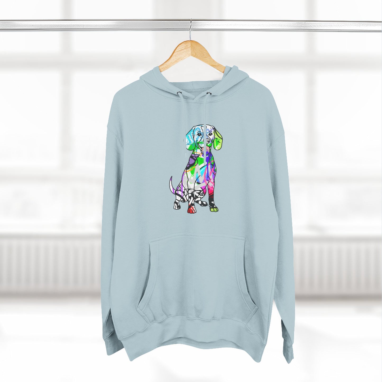 Fleece Hoodie Graffiti Beagle Dog Street Art Print