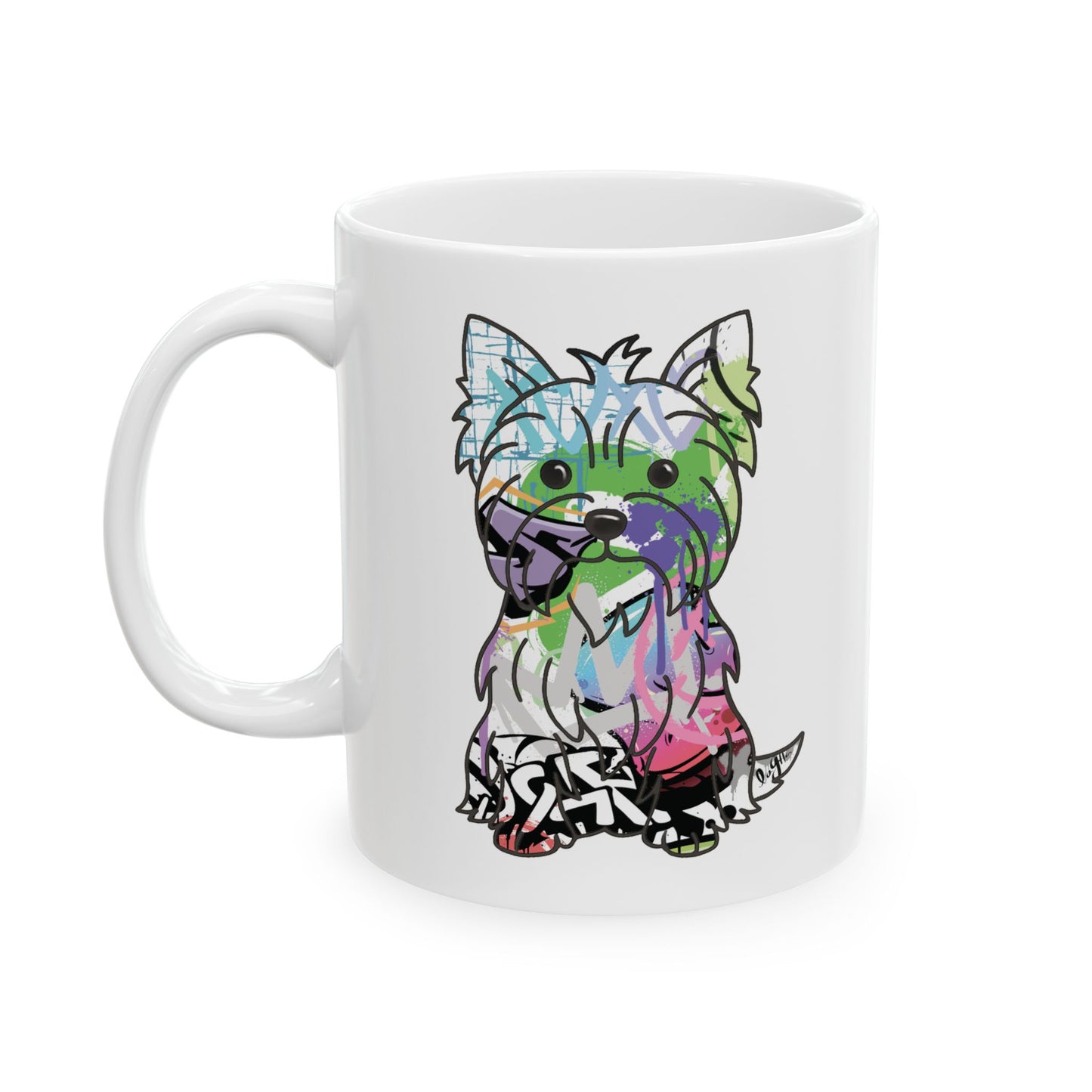 Personalized Yorkie Mug - Graffiti Street Art Dog Gift