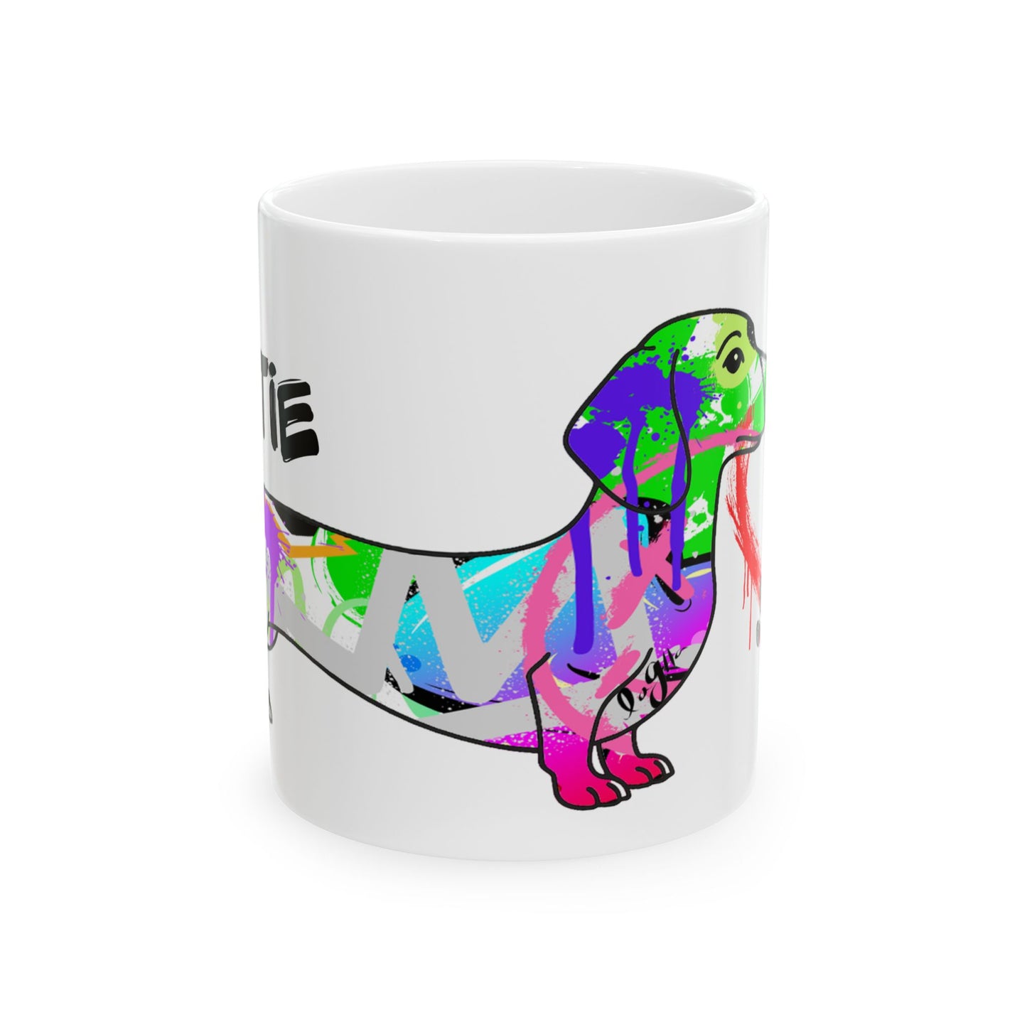 Personalized Dachshund Mug | Graffiti Street Art Dog Image