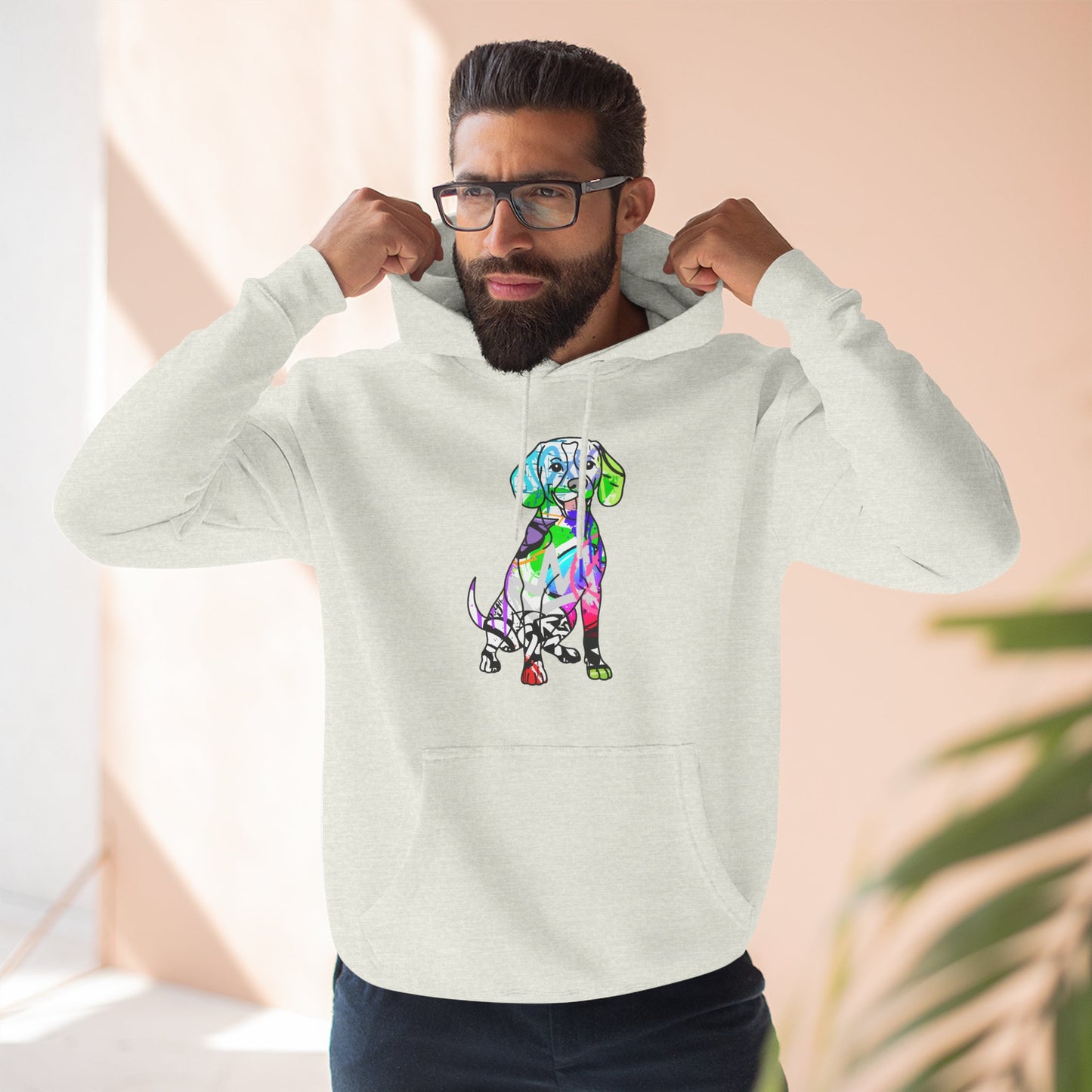 Fleece Hoodie Graffiti Beagle Dog Street Art Print