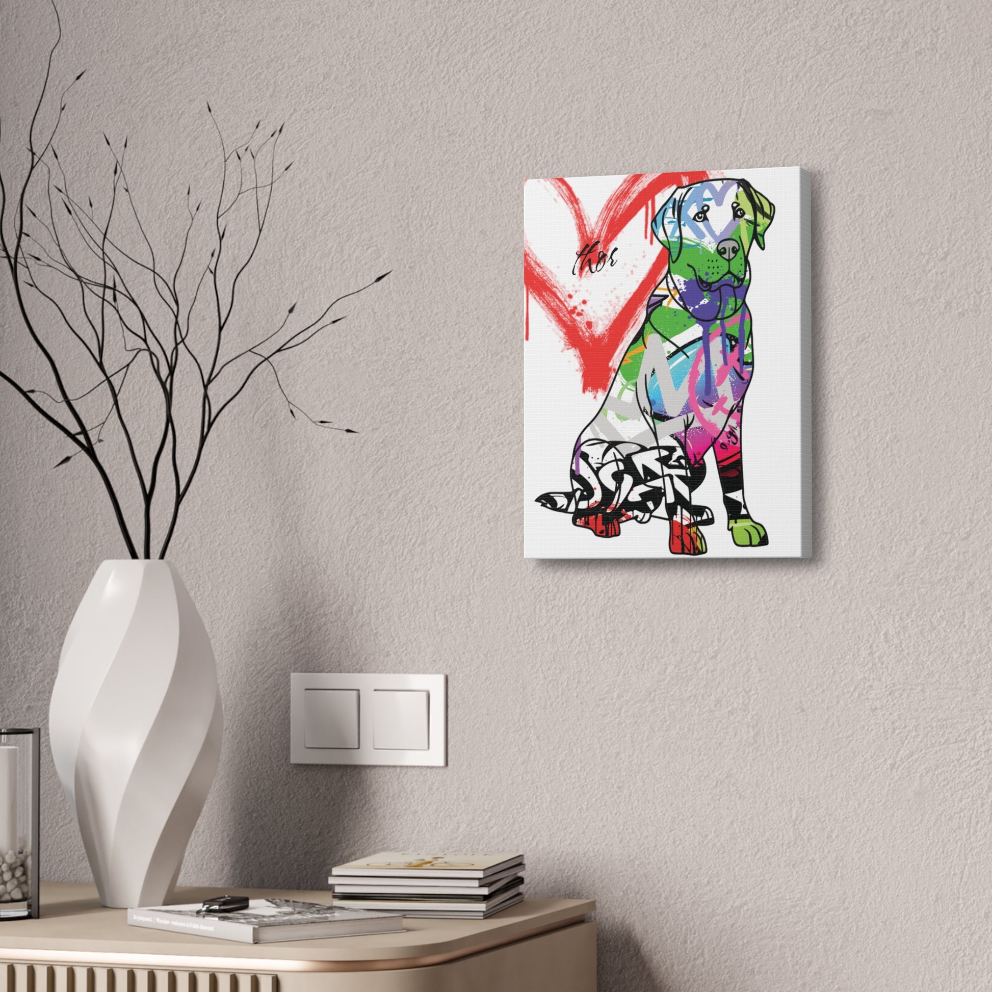 Elegant Labrador Canvas Art showcasing detailed canine portrait for modern home decor and pet lovers