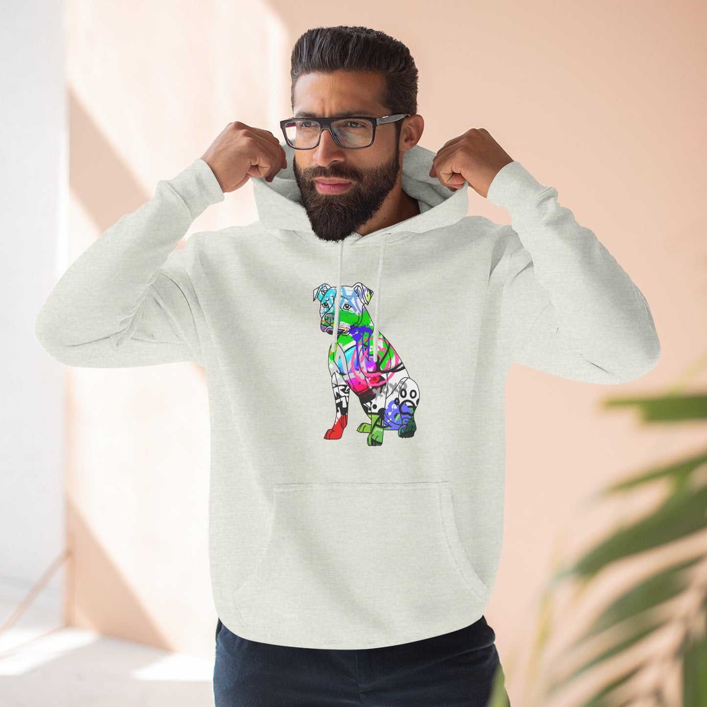 Fleece Hoodie | Graffiti Pitbull Street Art Design