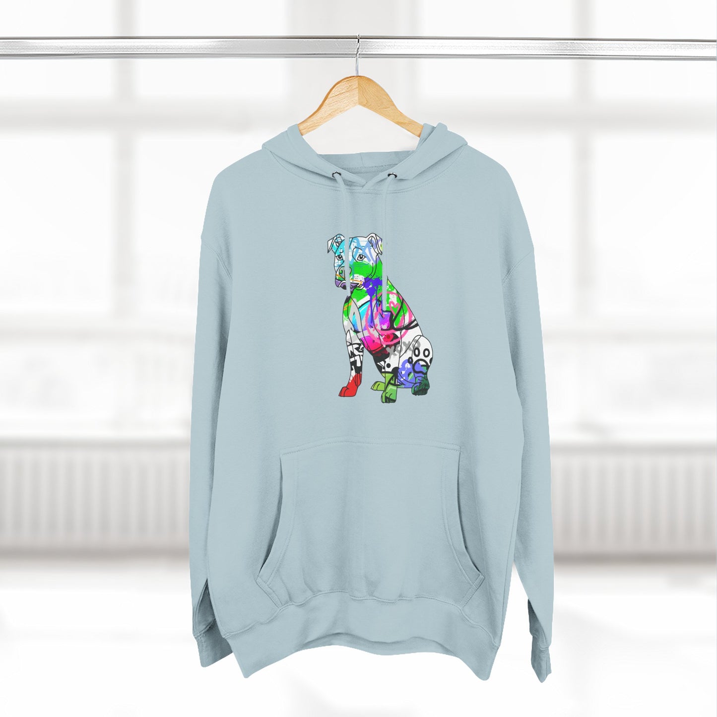 Fleece Hoodie | Graffiti Pitbull Street Art Design
