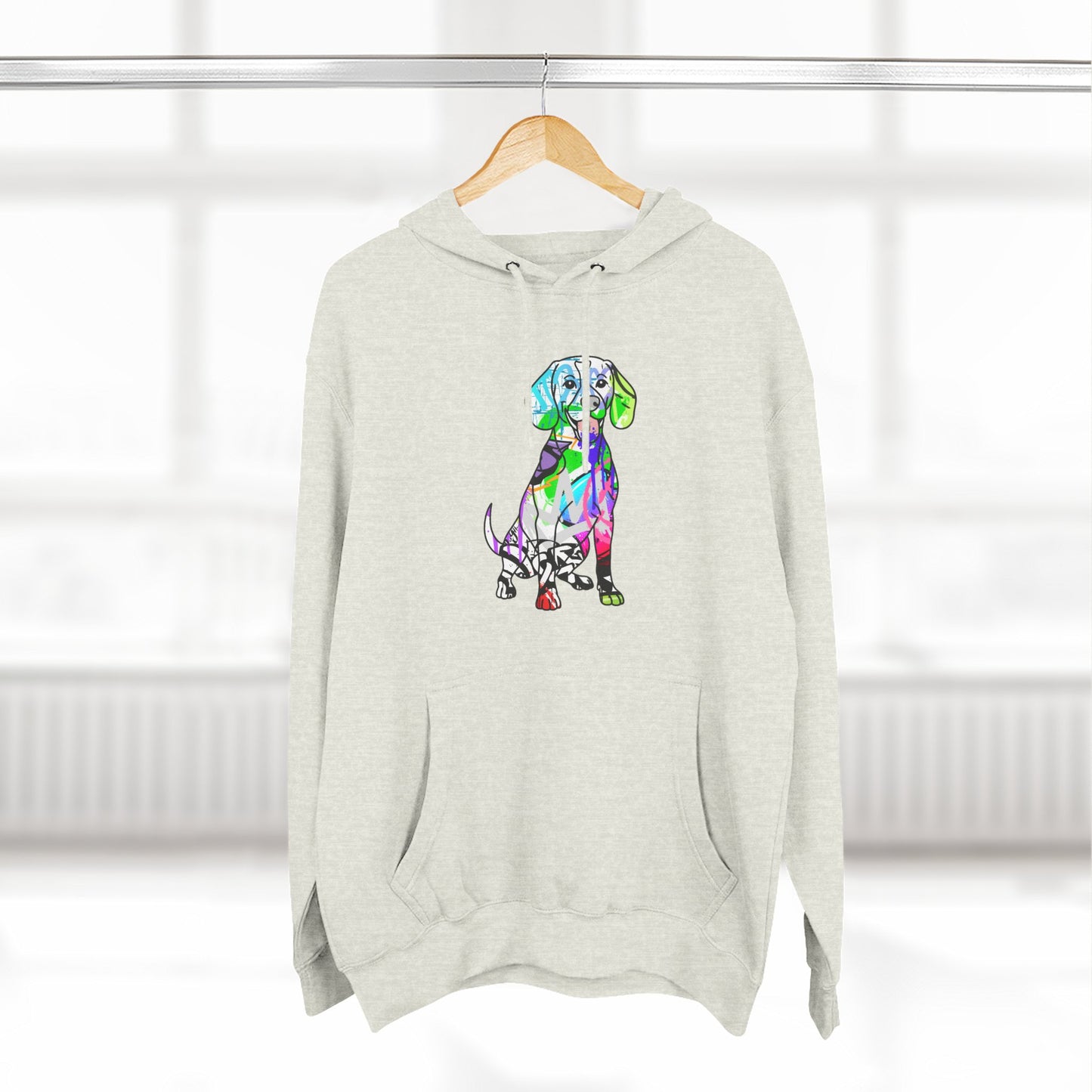 Fleece Hoodie Graffiti Beagle Dog Street Art Print
