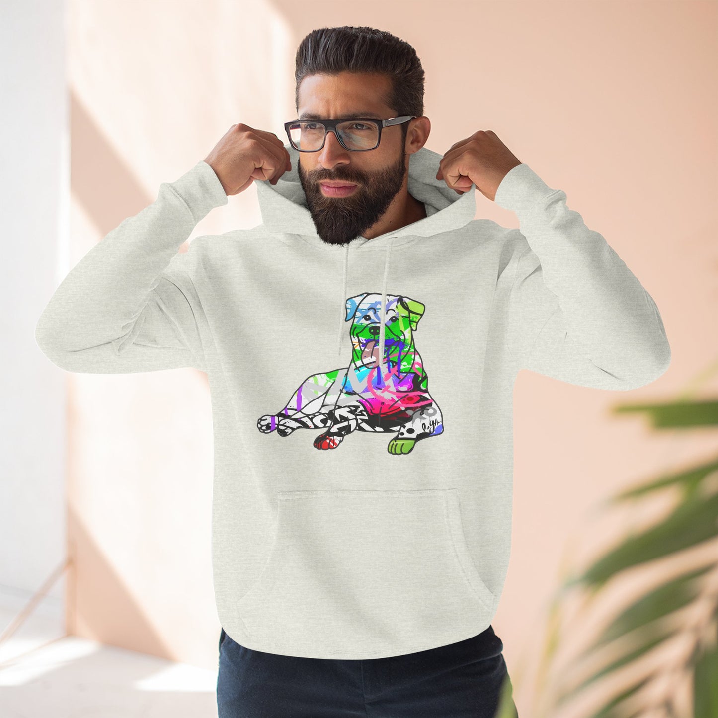 Fleece Hoodie | Rottweiler Graffiti Design