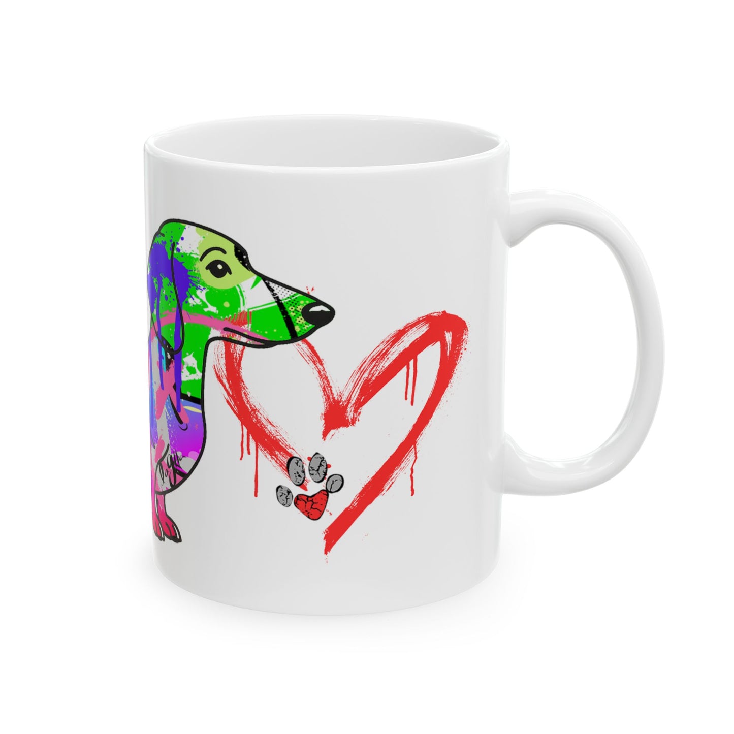 Personalized Dachshund Mug | Graffiti Street Art Dog Image