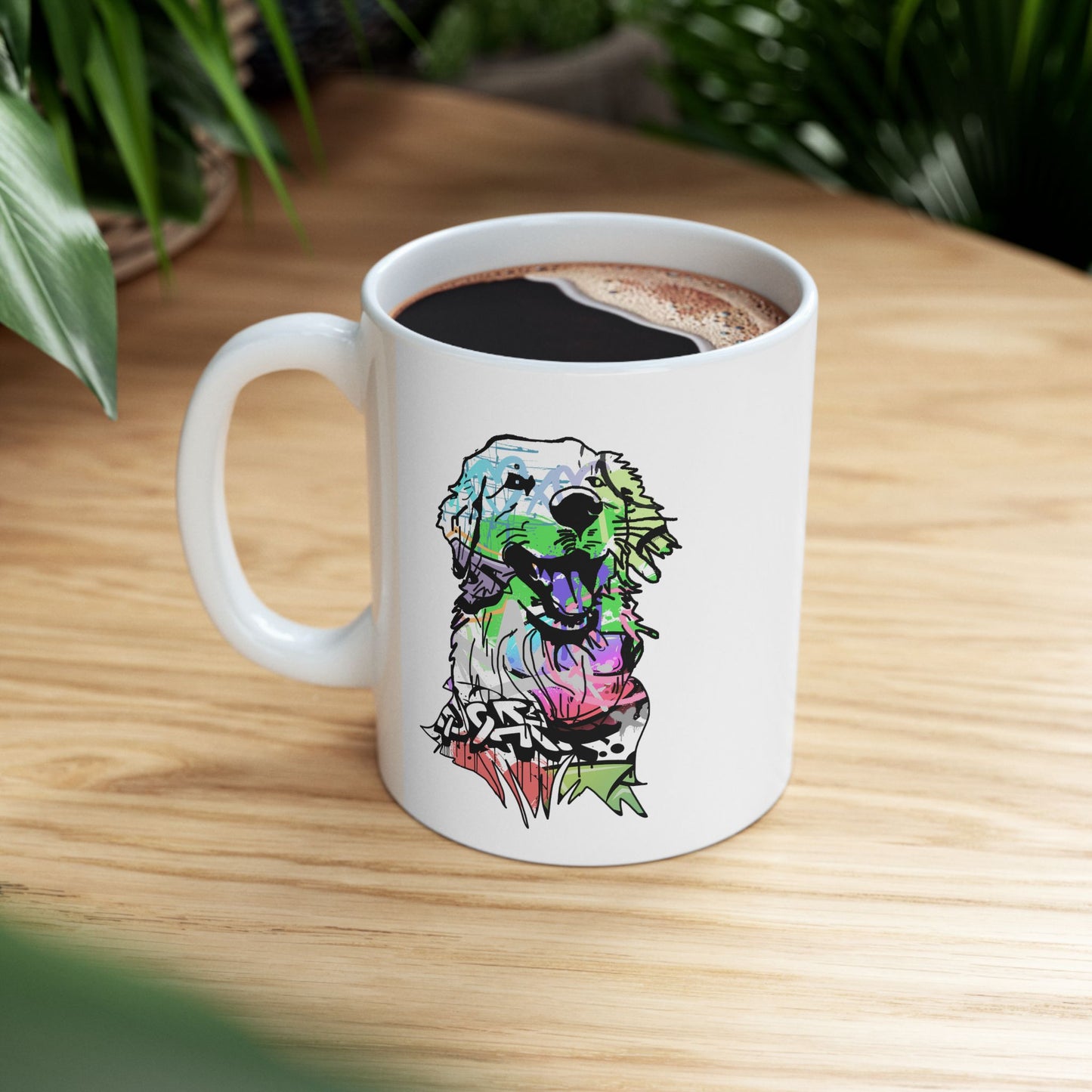 Golden Retriever mug for dog lovers, featuring a stylish design perfect for pet enthusiasts and coffee drinkers