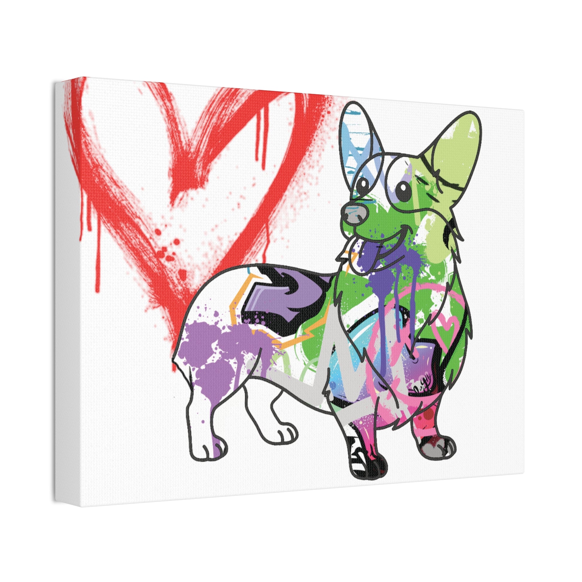 Adorable Corgi art on high-quality canvas, perfect for enhancing home or office decor with charm and style.
