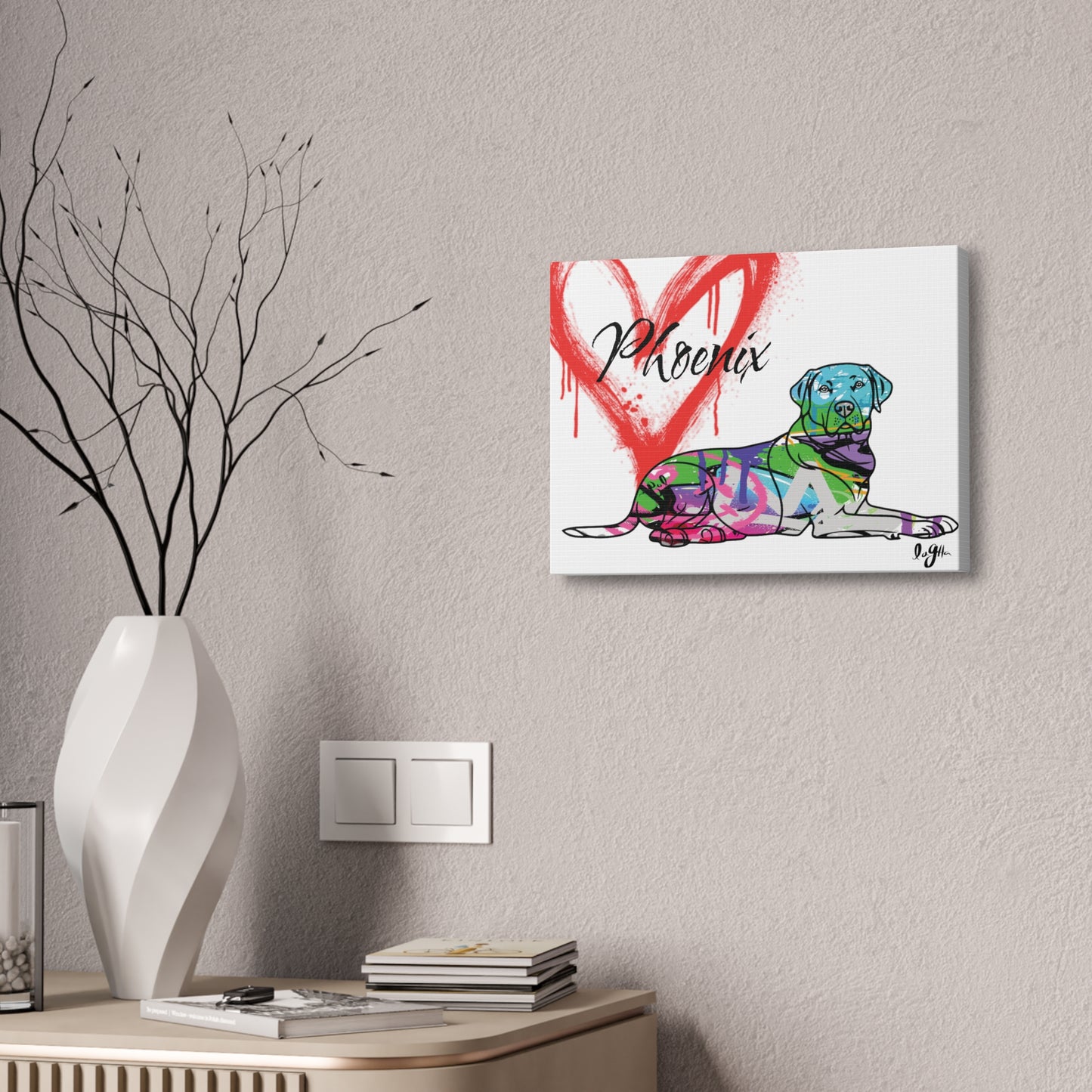 Personalized dog lover gift featuring custom pet portrait and name, perfect for dog enthusiasts