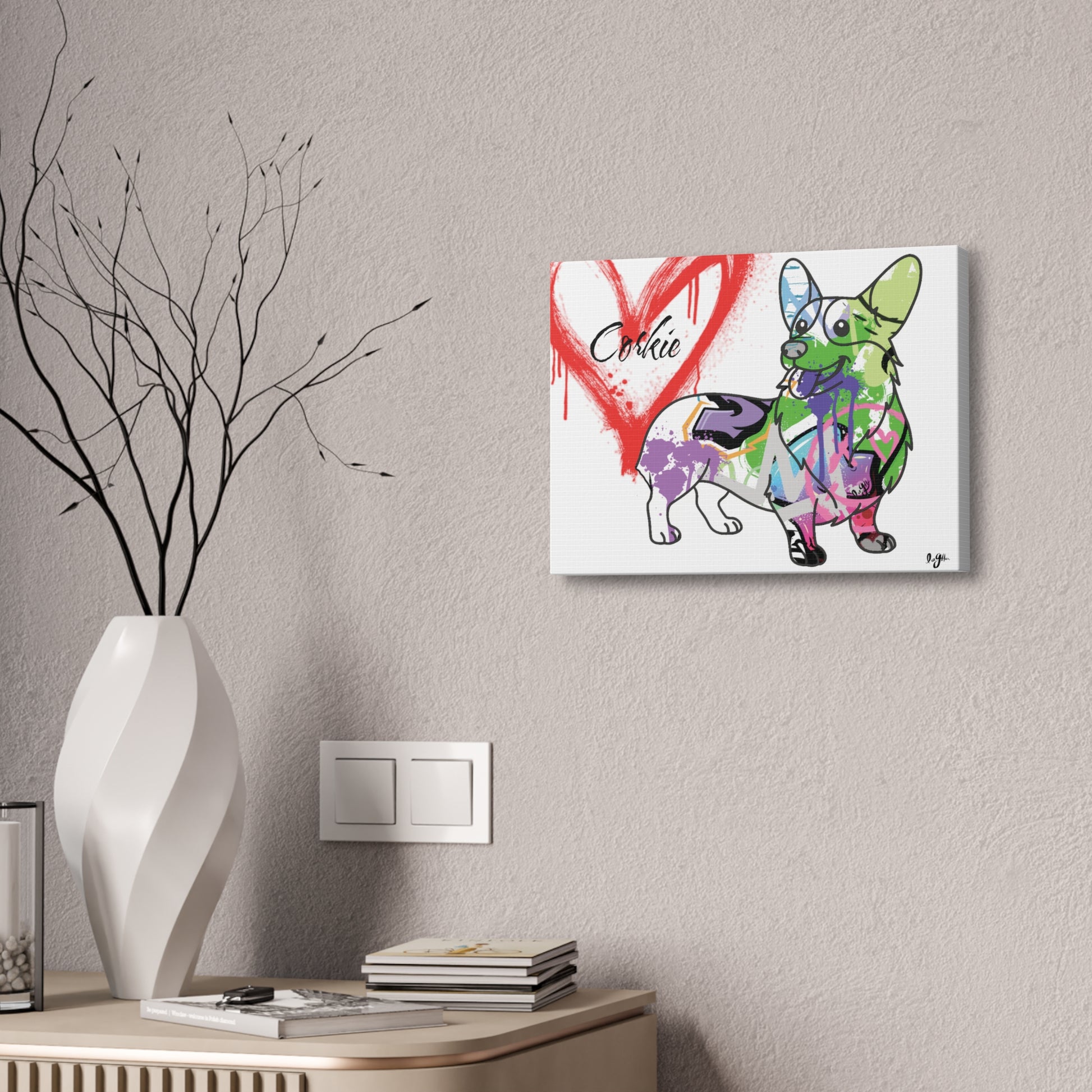 Personalized Corgi illustration showcasing unique and custom pet artwork for dog lovers and enthusiasts.