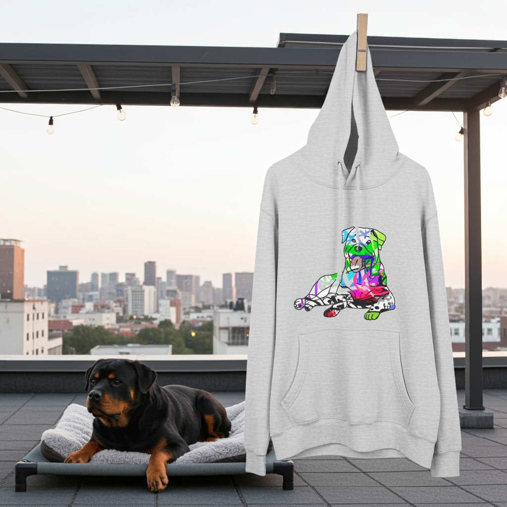 Fleece Hoodie | Rottweiler Graffiti Design