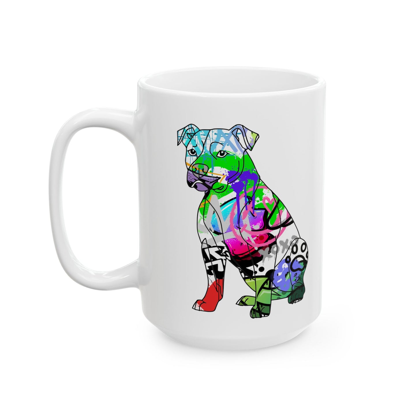 Personalized Pitbull Mug | Graffiti Street Art Dog Gift