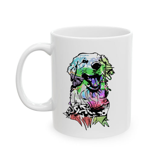 Golden Retriever mug for dog lovers, featuring a stylish design perfect for pet enthusiasts and coffee drinkers