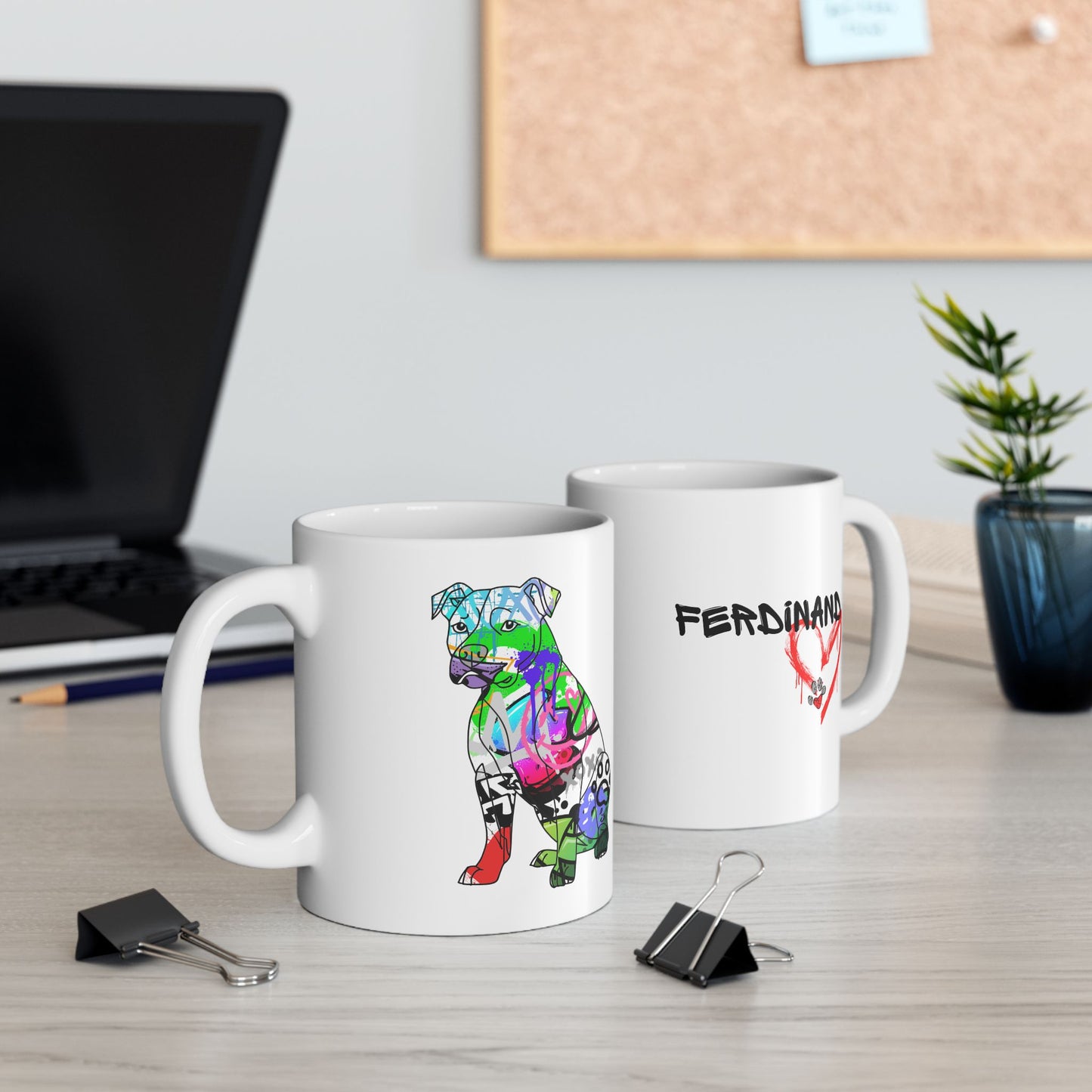 Personalized Pitbull Mug | Graffiti Street Art Dog Gift