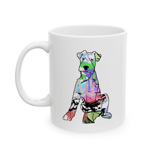 Personalized Airedale Dog Ceramic Mug, Graffiti Street Art Style Coffee Cup